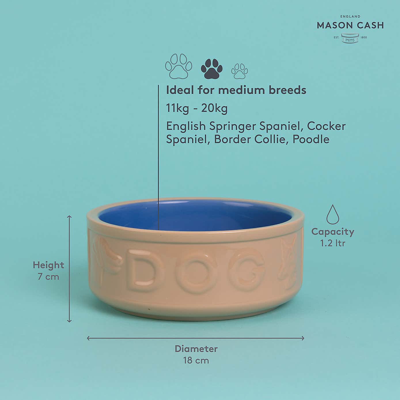 Mason Cash Cane and Blue Dog Bowl