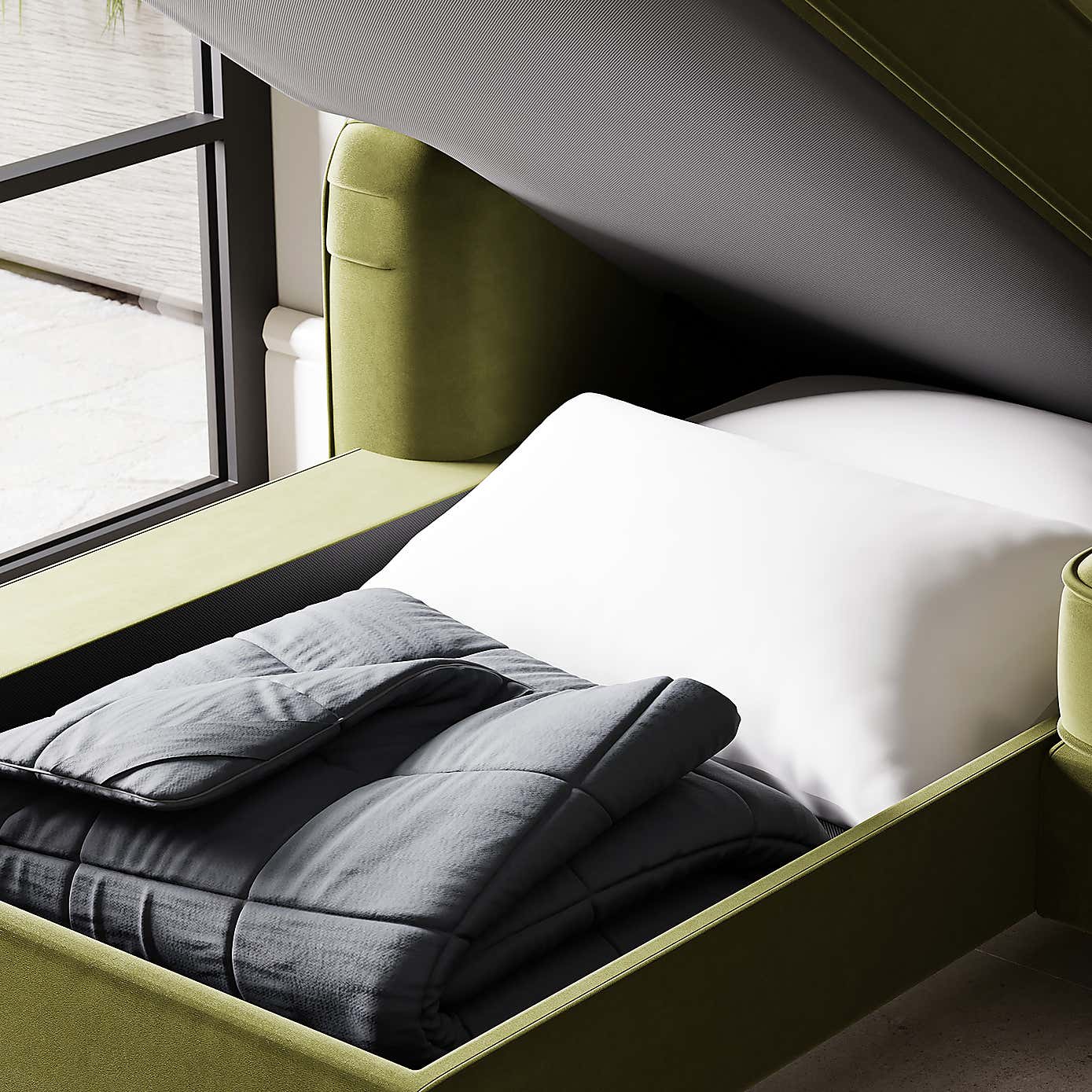 Beatrice Matte Velvet 4 Seater Corner Chaise Double Sofa Bed