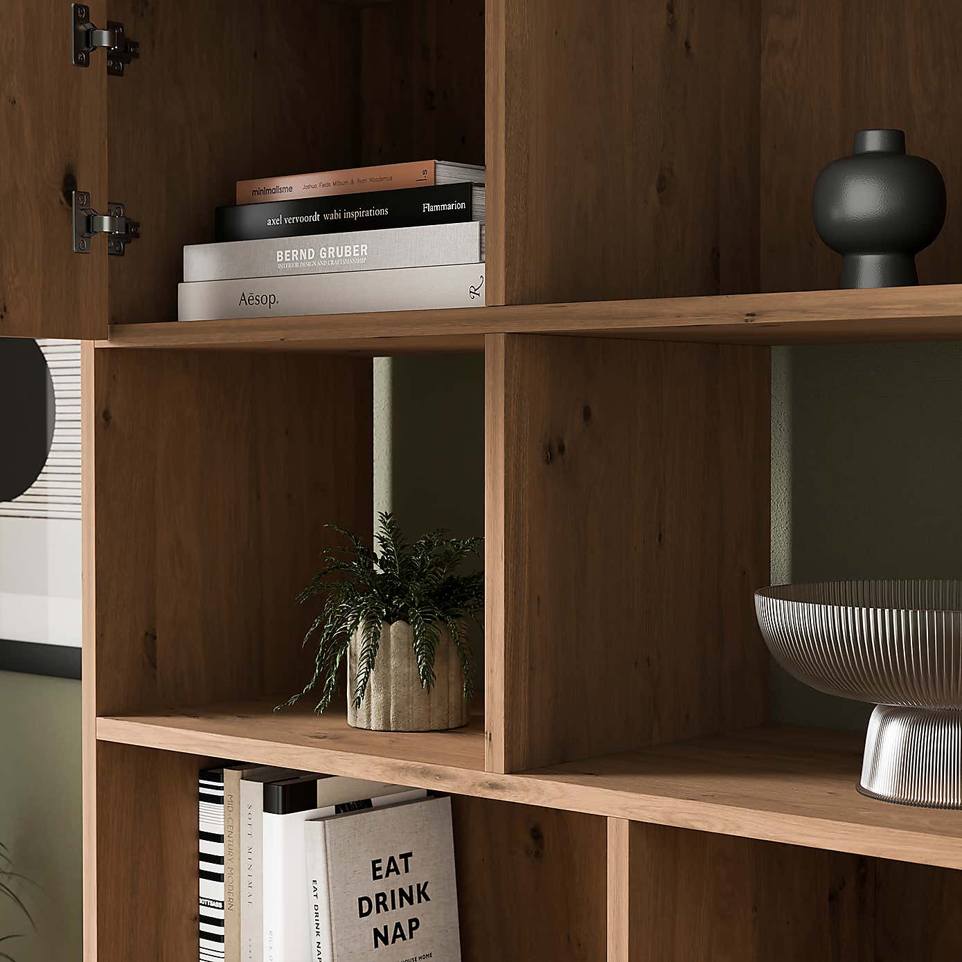 Reynolds Shelving Unit, Rustic Oak Effect  