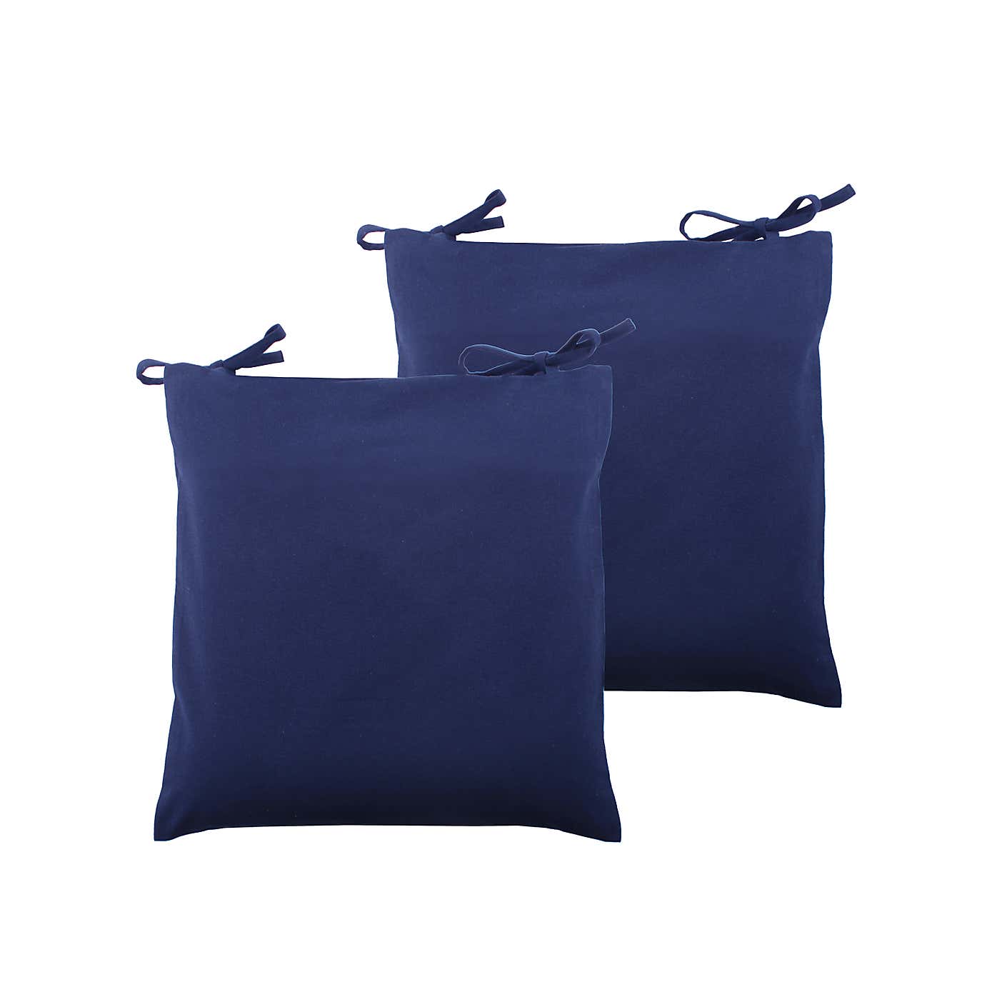 Set of 2 Plain Seat Pad Covers