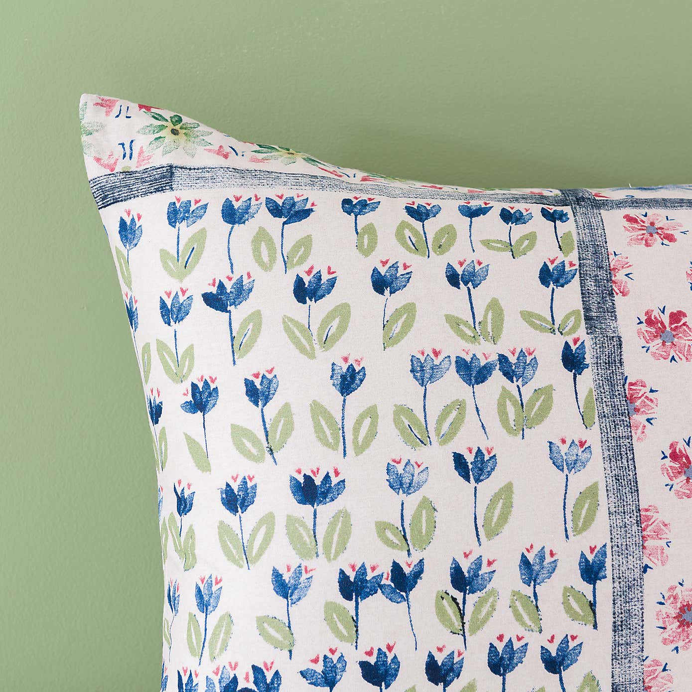 Celeste Green Cotton Duvet Cover and Pillowcase Set