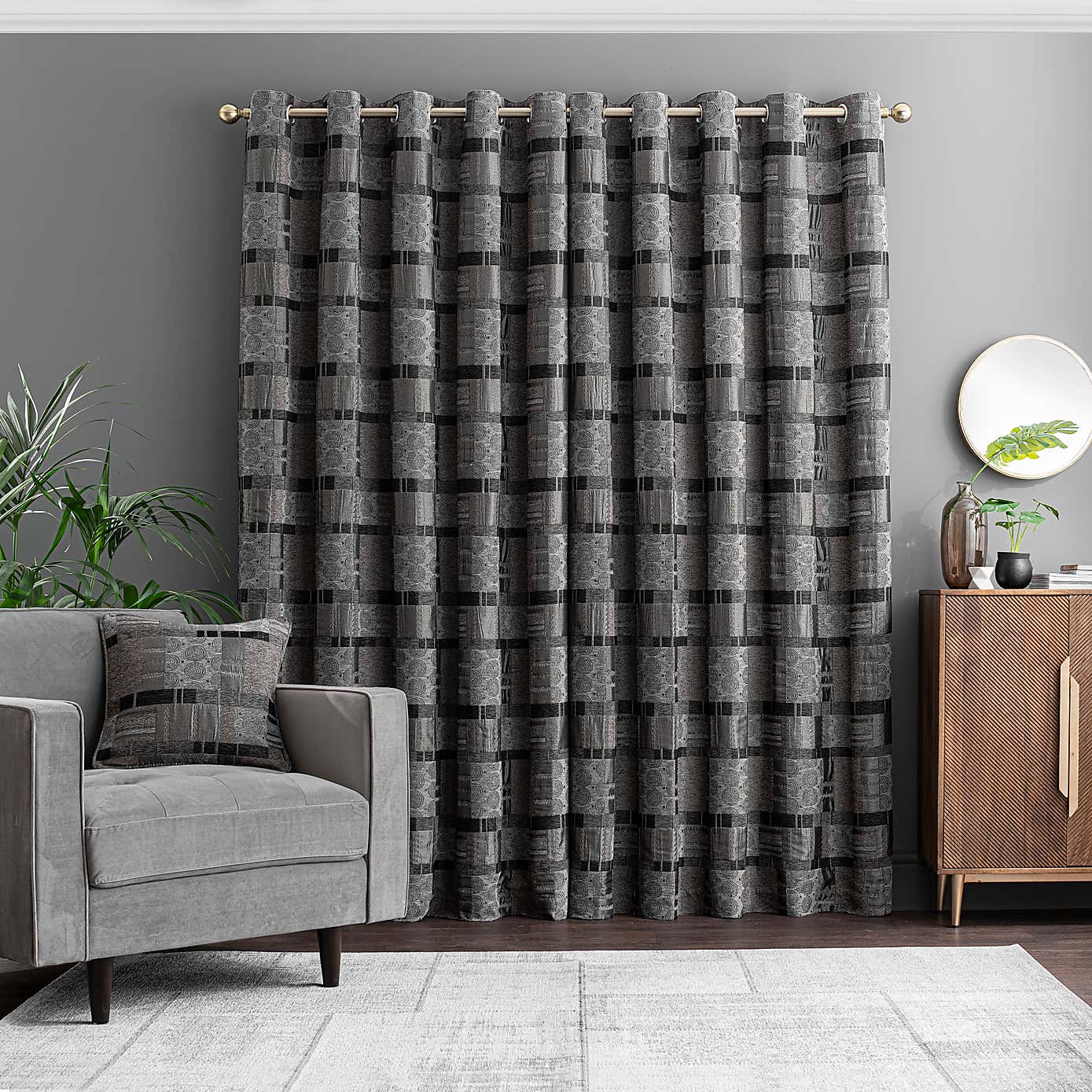 Prague Chenille Eyelet Curtains