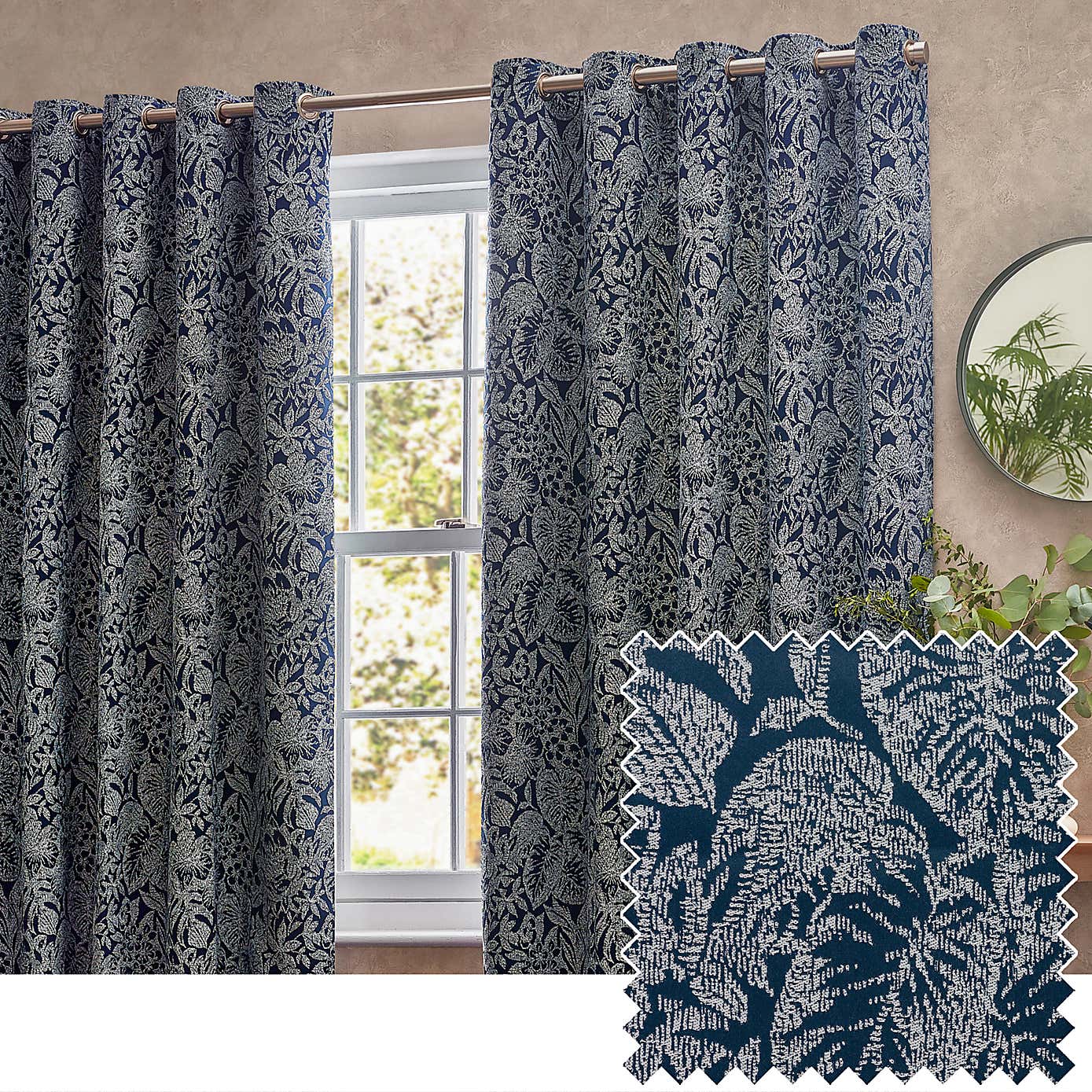 Bali Midnight Eyelet Curtains