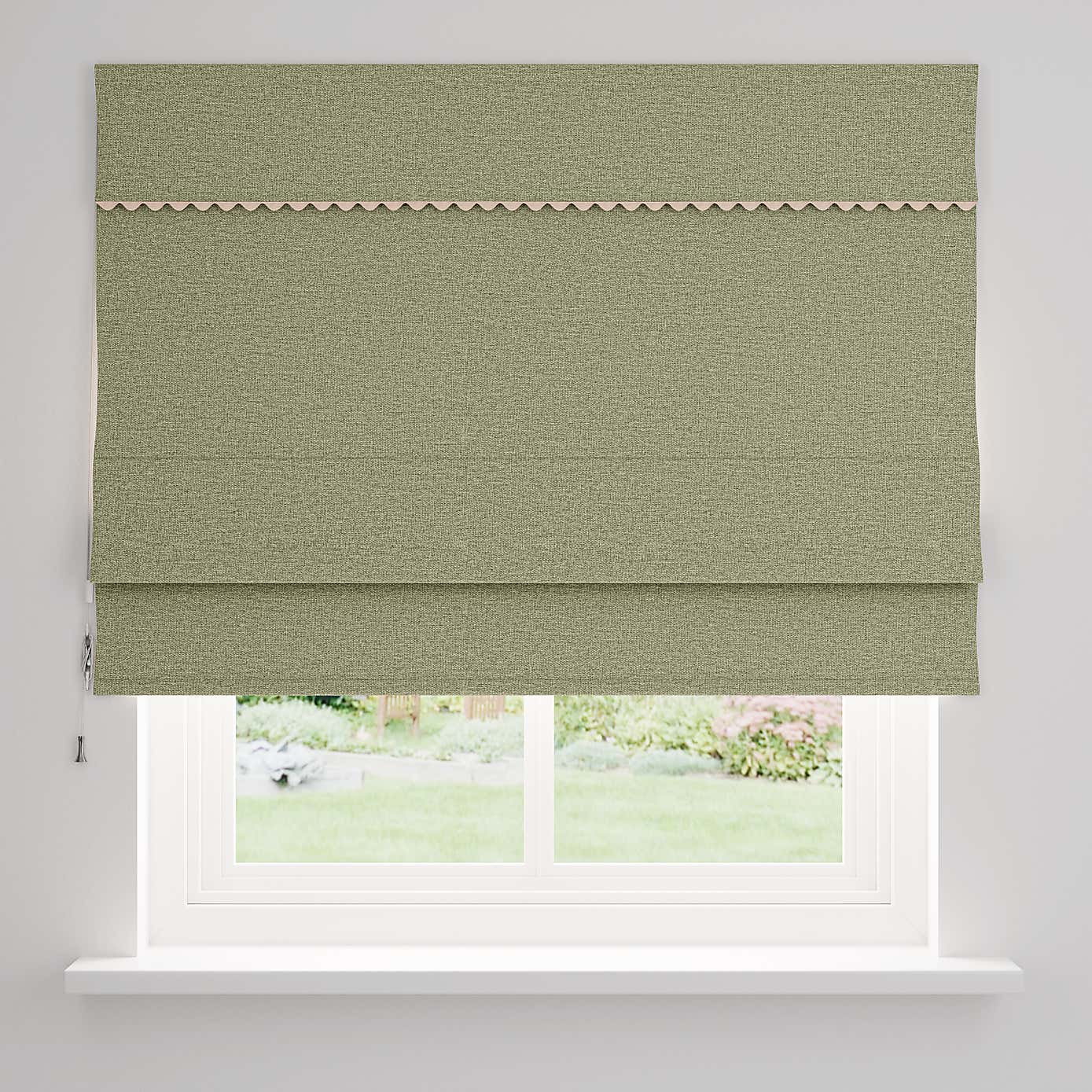 Luna Scallop Blackout Roman Blind