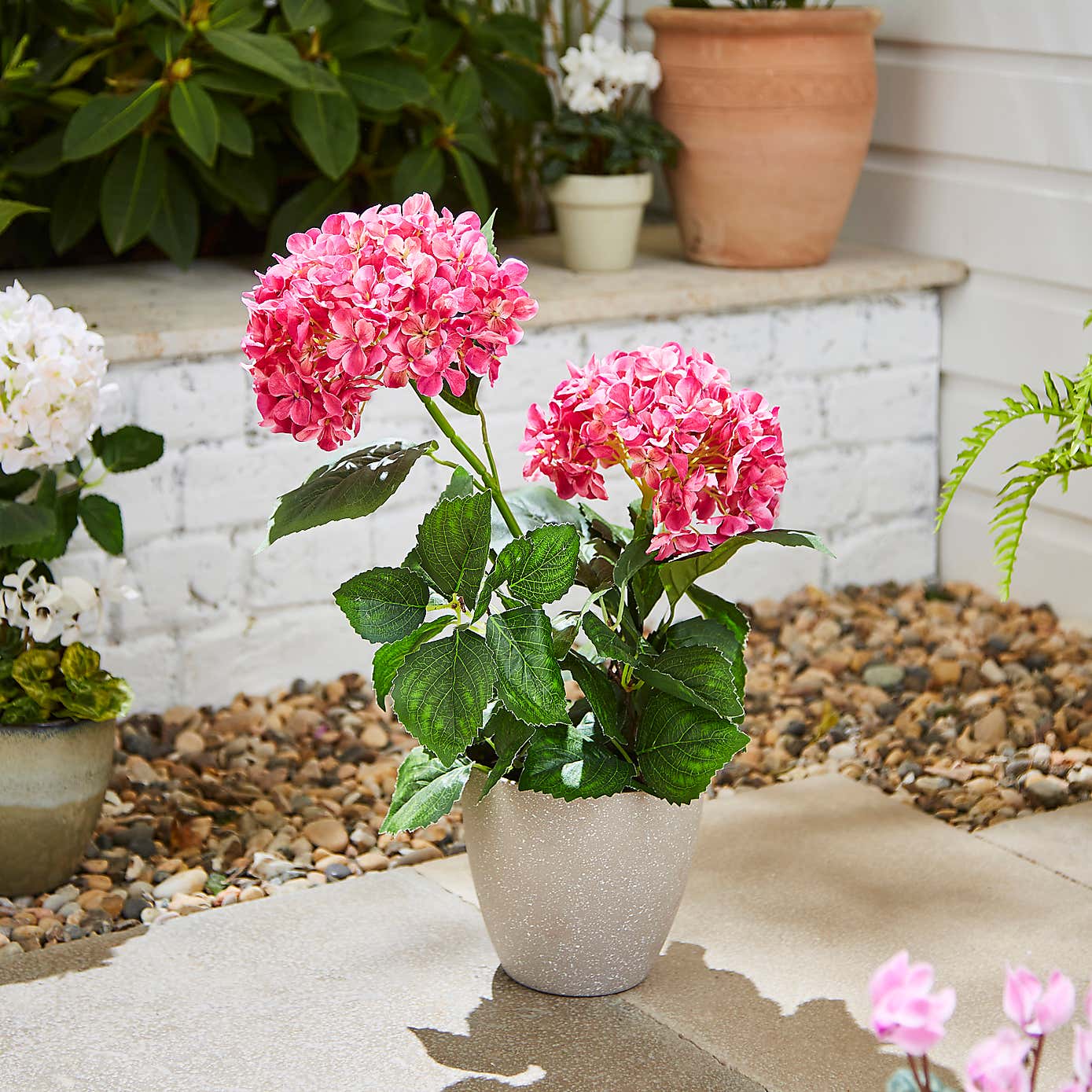 Artificial Hydrangea in Plant Pot