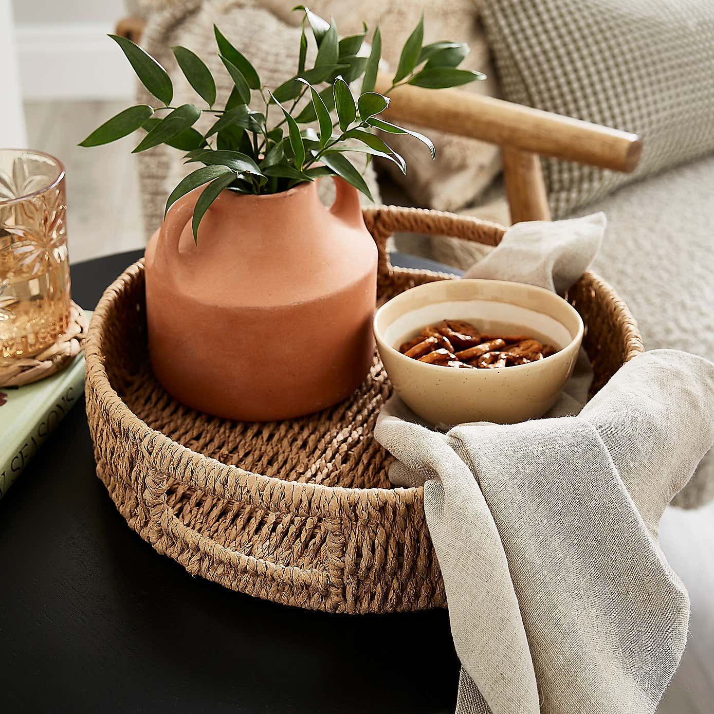 Round Woven Rope Tray