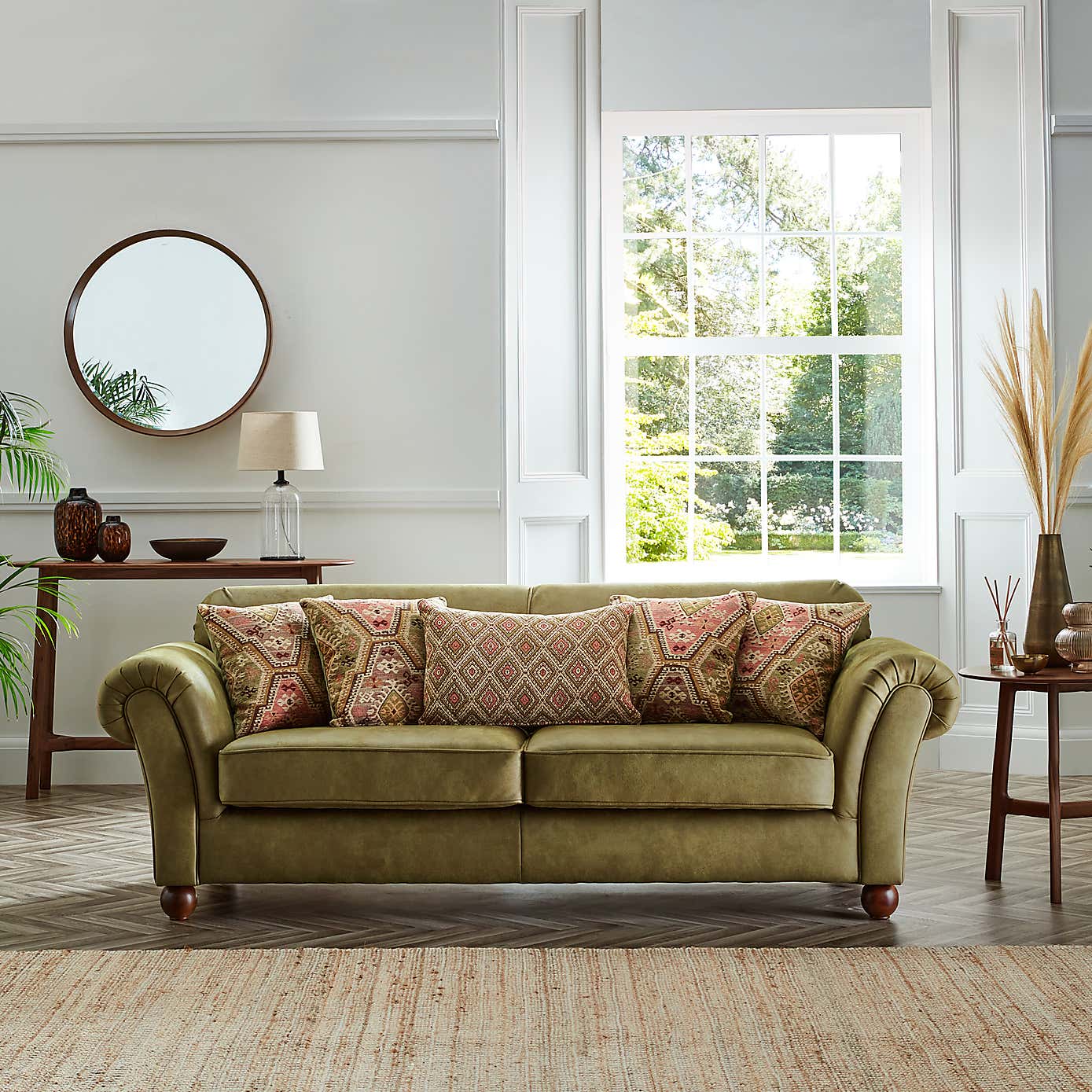 Angus Faux Leather 3 Seater Sofa