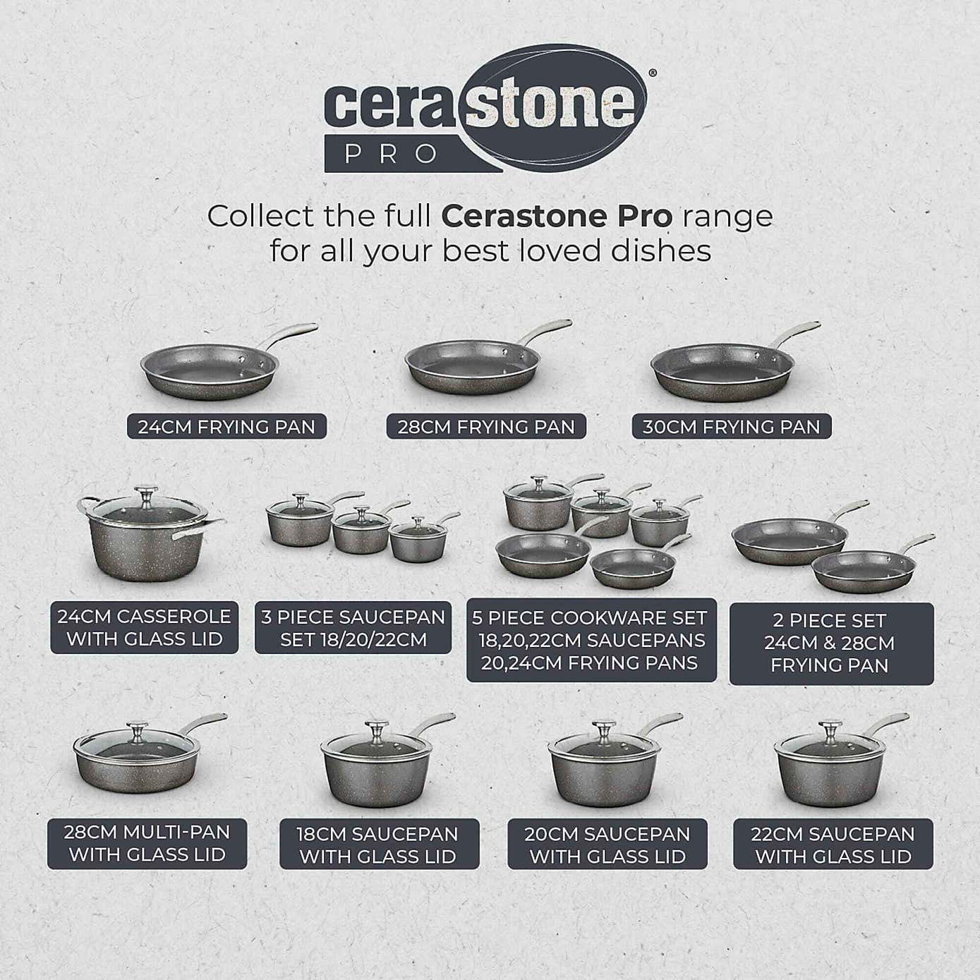 Tower Cerastone Pro Set of 5 Pan Set