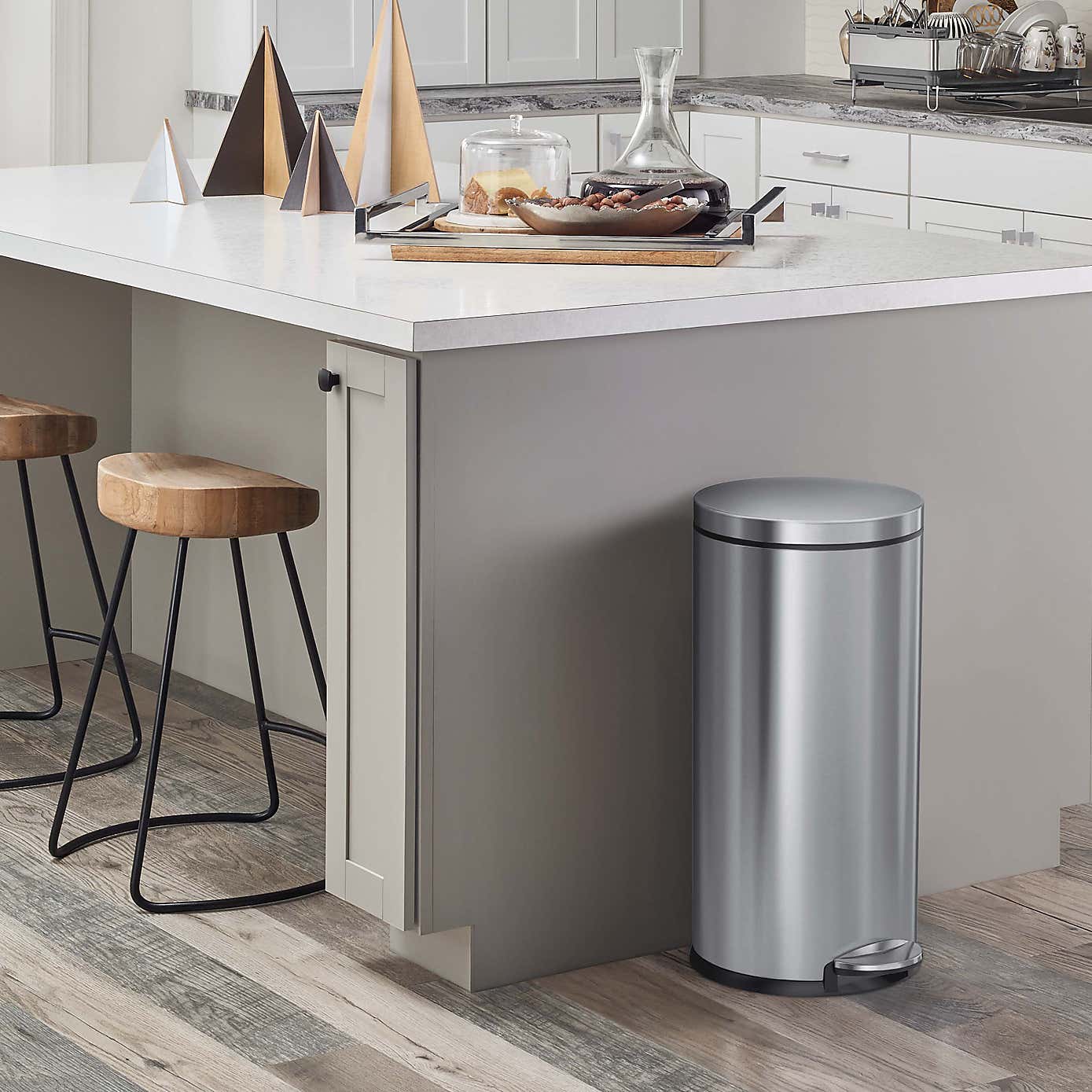 Simple Human 30 Litre Round Stainless Steel Pedal Bin
