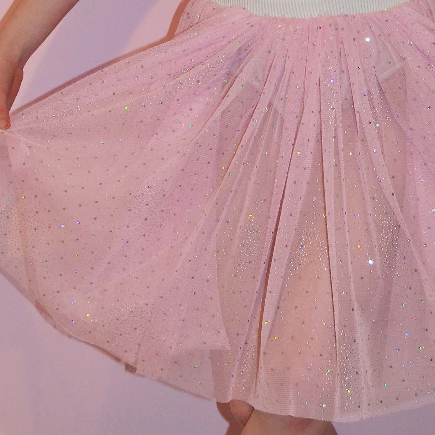 Sparkle Baby Pink Tulle Fabric