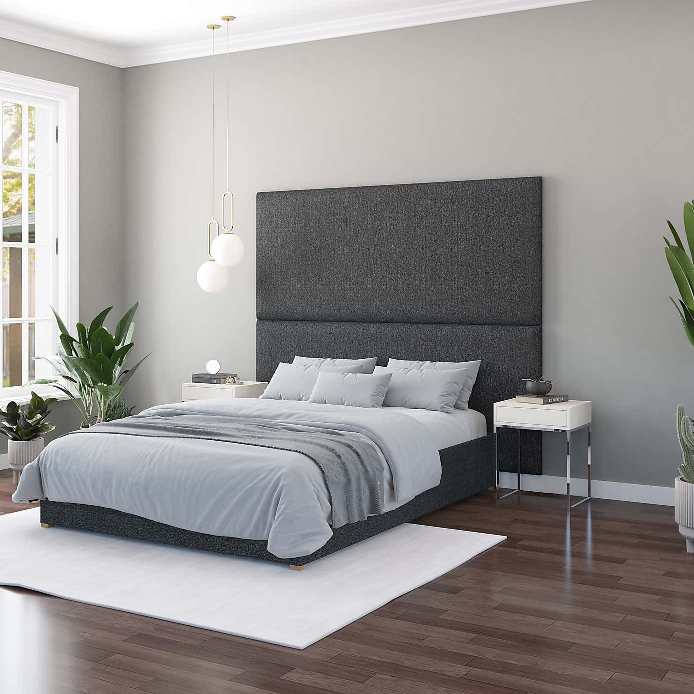 Hanging Wall Panel Dual Mount Saxon Twill Headboard