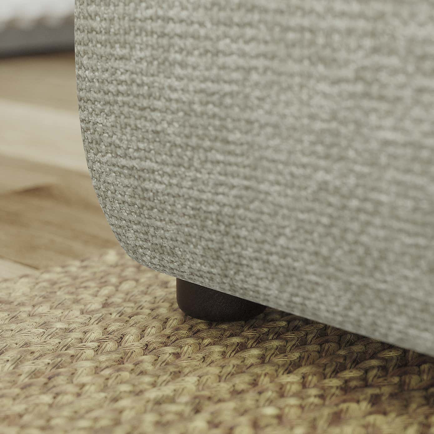 Blake Curved Arm Chunky Chenille Corner Chaise Sofa