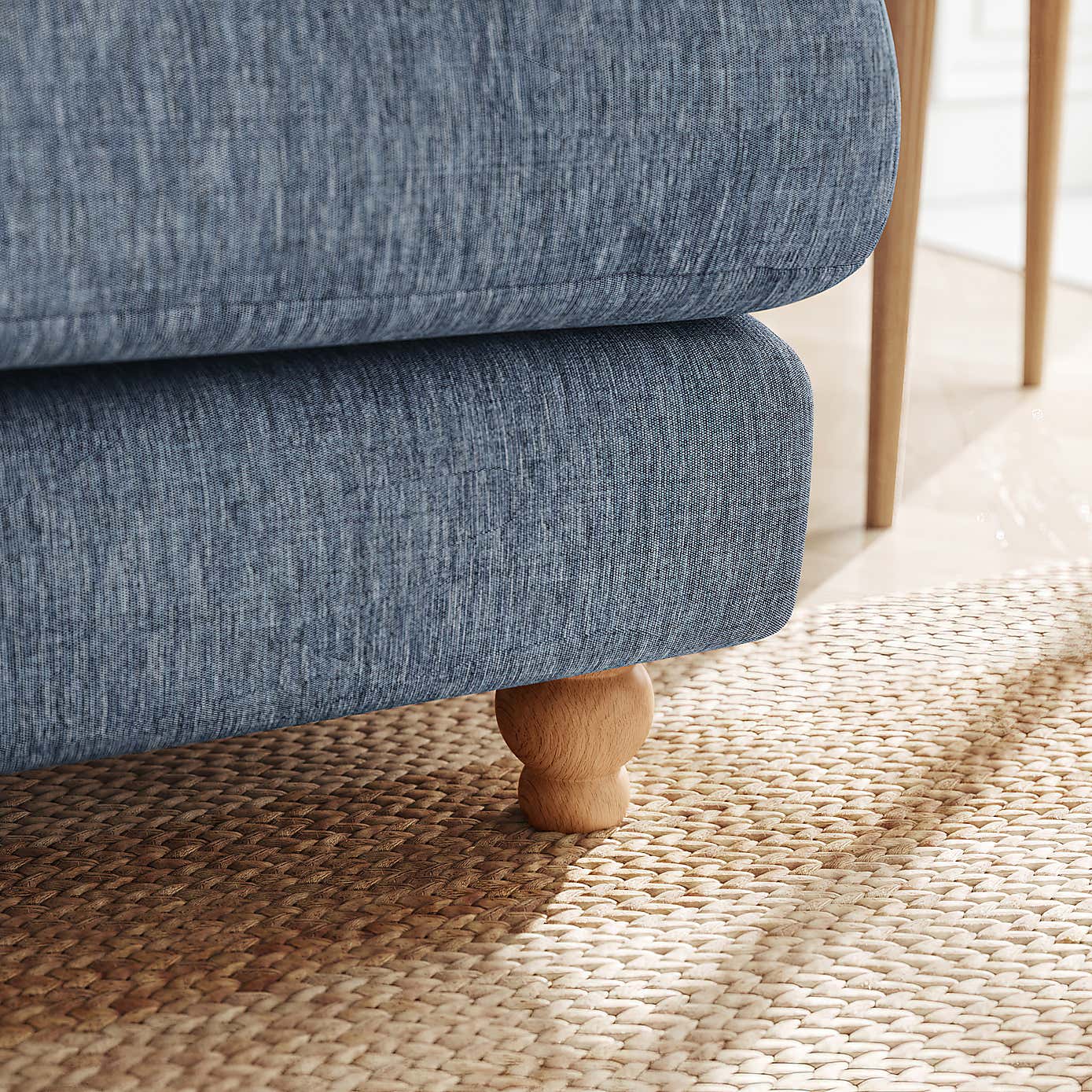 Martha Slub Faux Linen 4 Seater Sofa