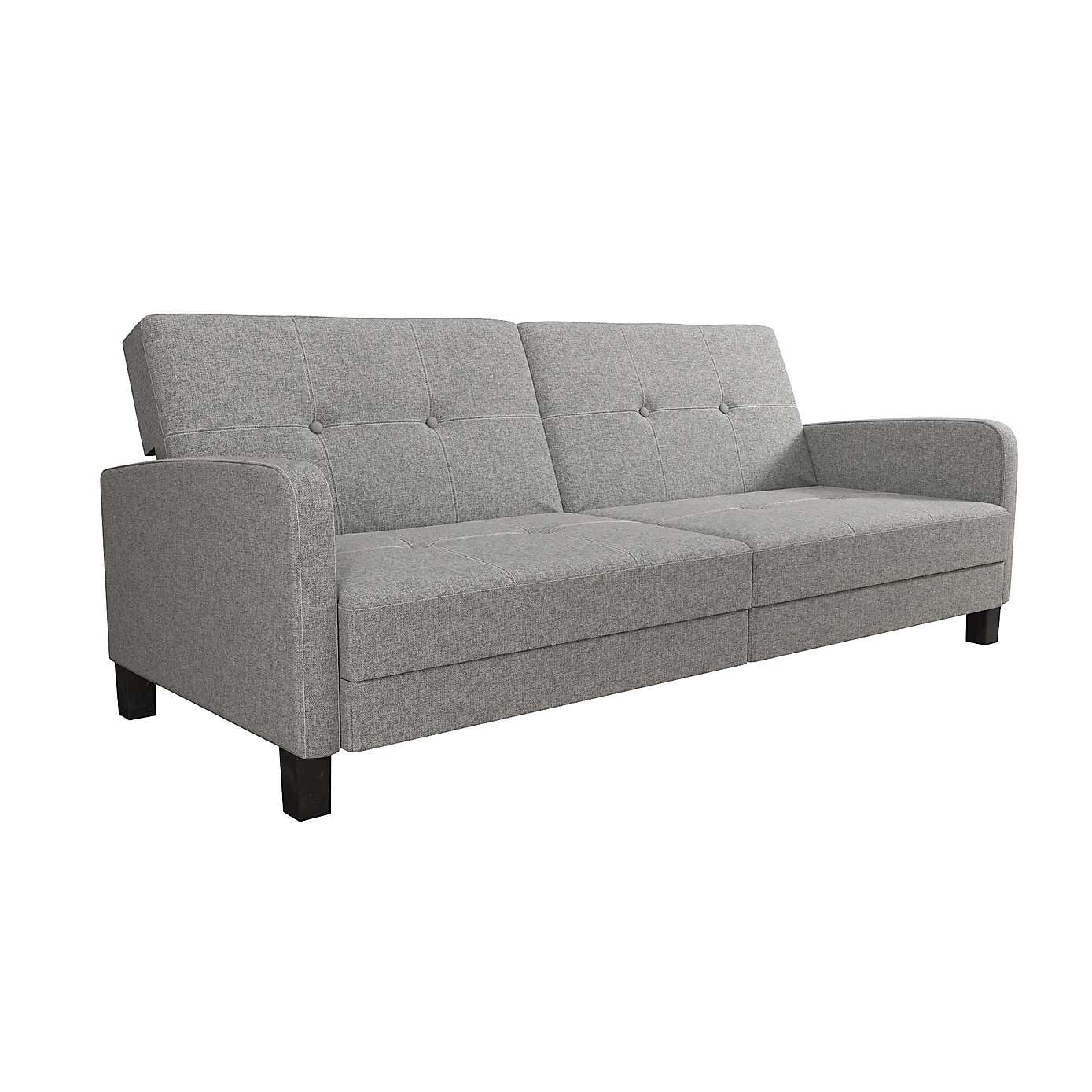 Boston Linen Grey Double Sofa Bed