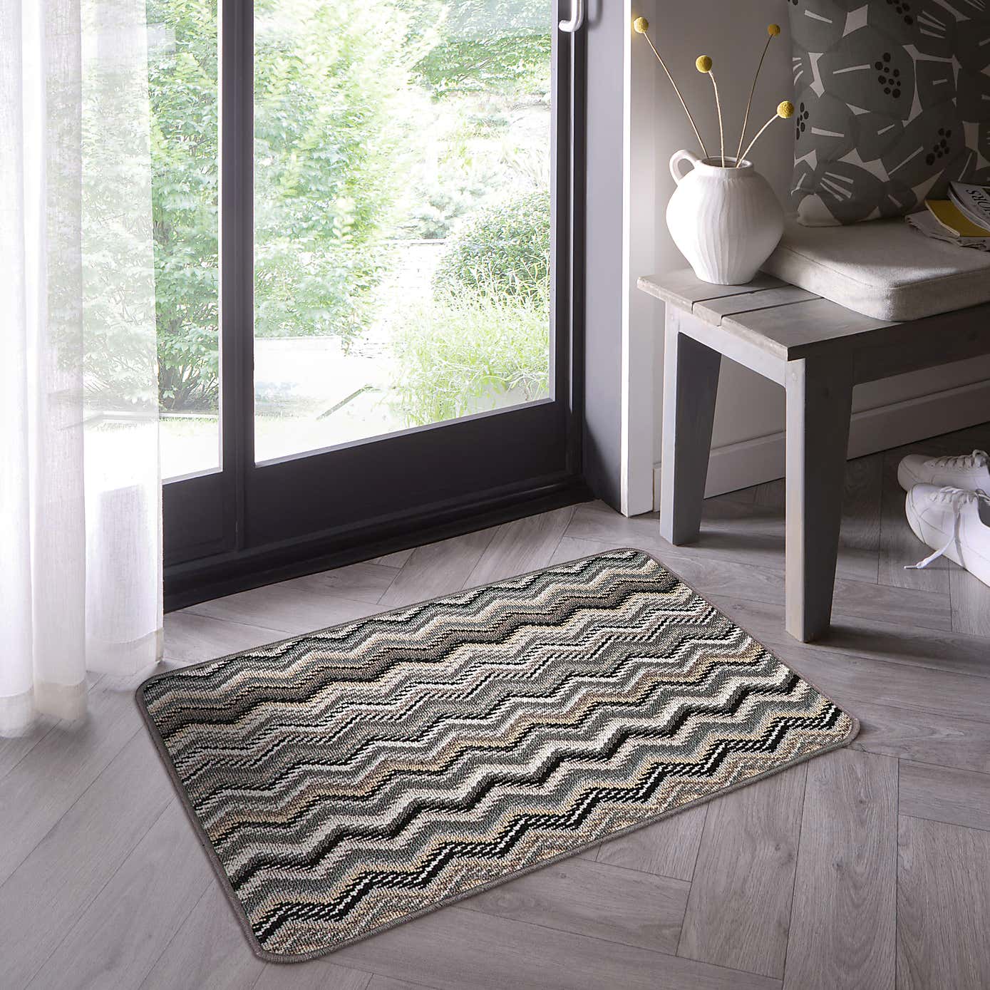 Marvel Boucle Zig Zag Washable Doormat