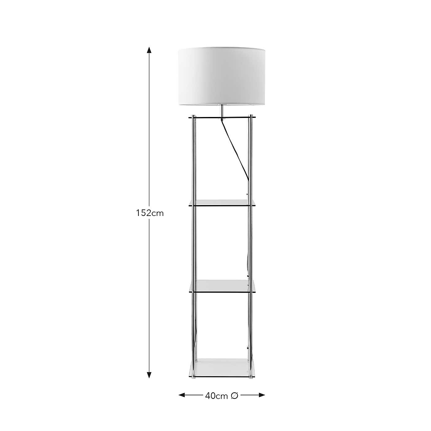 Wendell Glass Shelved Floor Lamp
