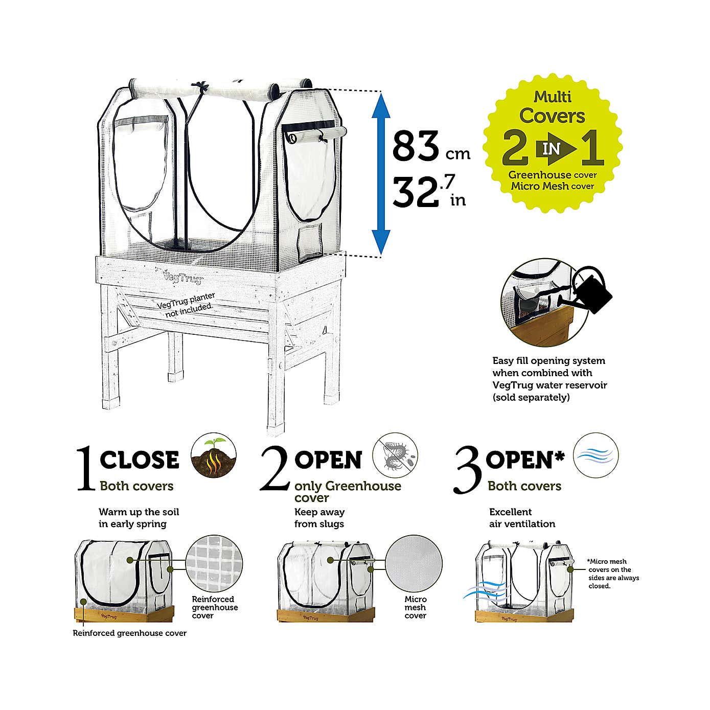 VegTrug Small Classic Greenhouse Frame and Multi Cover Set