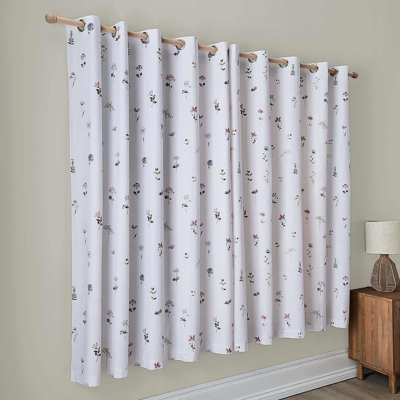 Pressed Floral Blackout Eyelet Curtains
