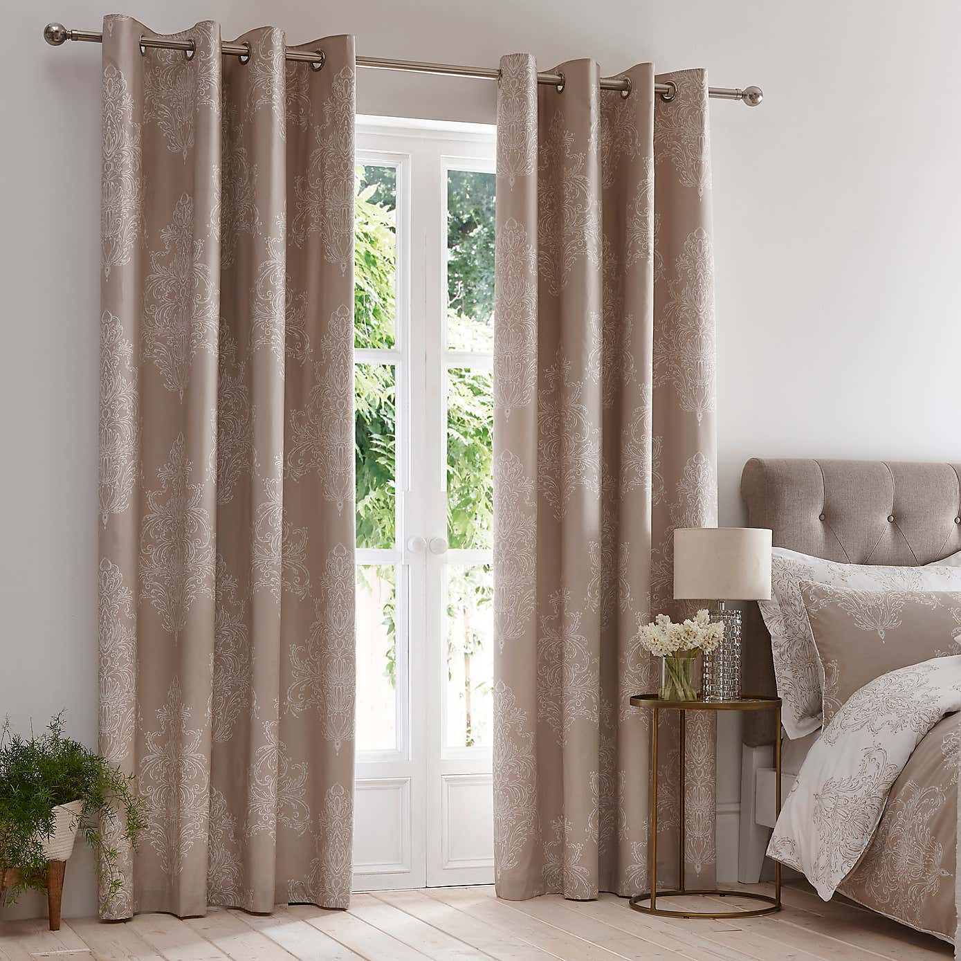 Versailles Natural Thermal Eyelet Curtains