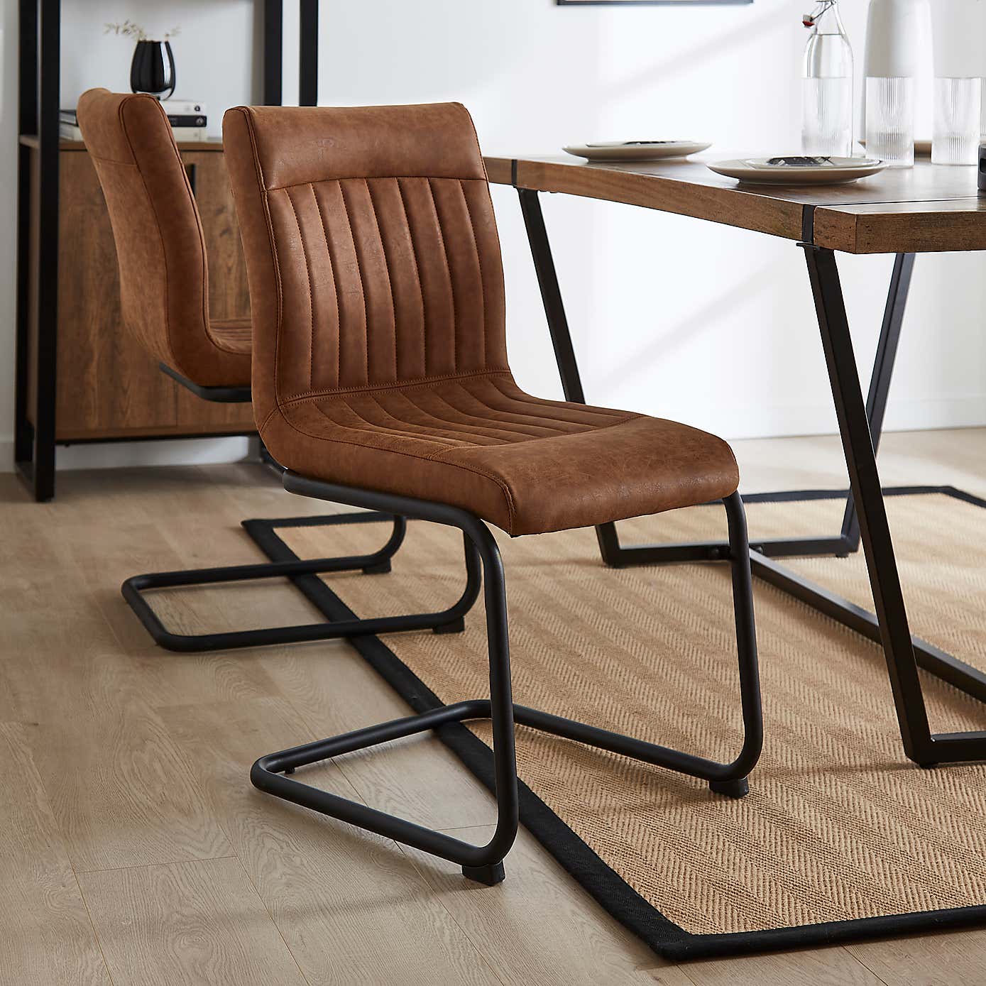 Felix Set of 2 PU Leather Dining Chairs