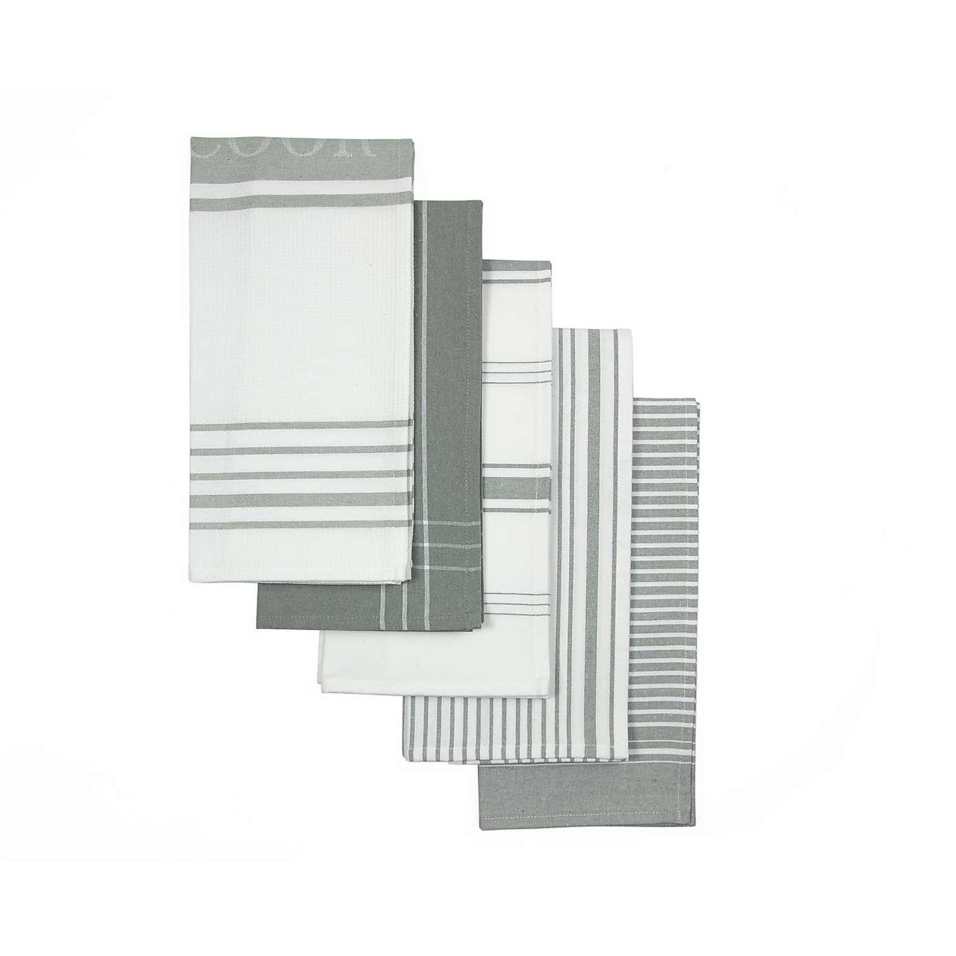 Set of 5 Woven Tea Towels