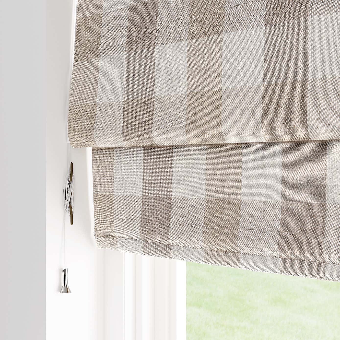 Large Check Roman Blind