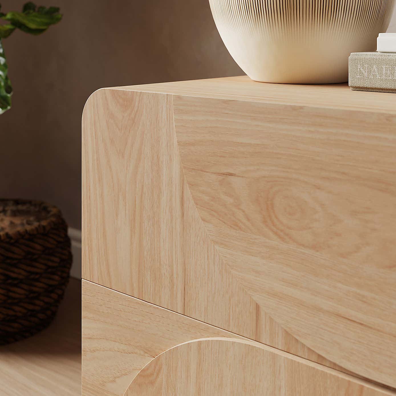 Aldo 2 Drawer Bedside Table, Light Oak