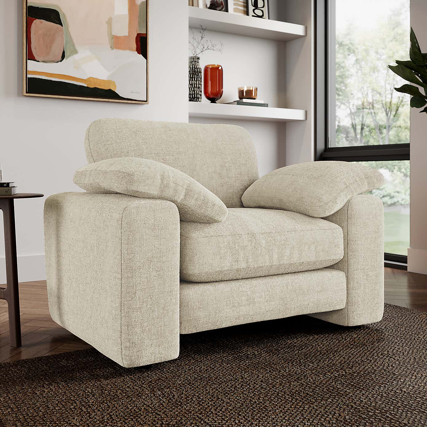 Magnus Soft Textured Chenille Snuggle Sofa