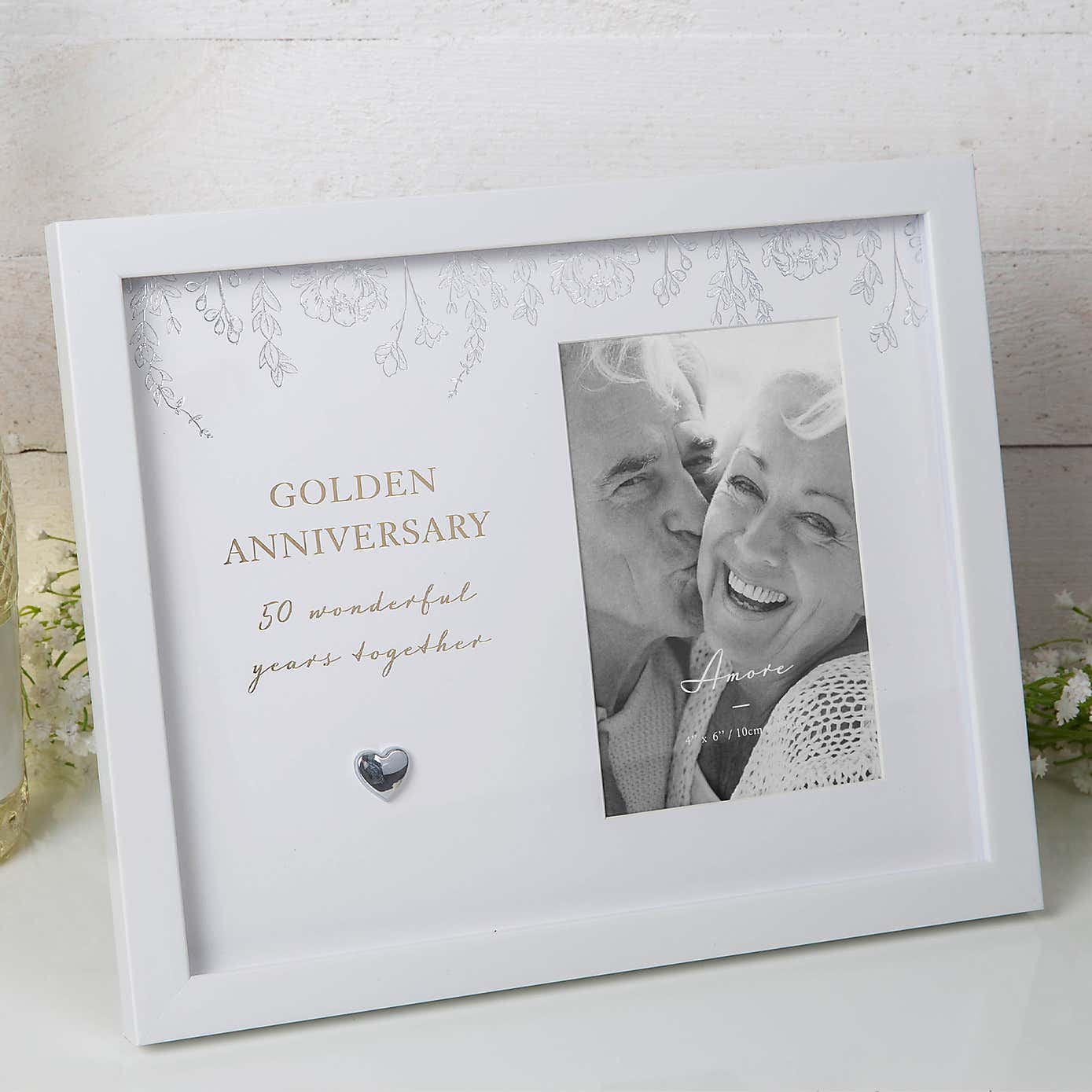 Amore Golden Anniversary Photo Frame