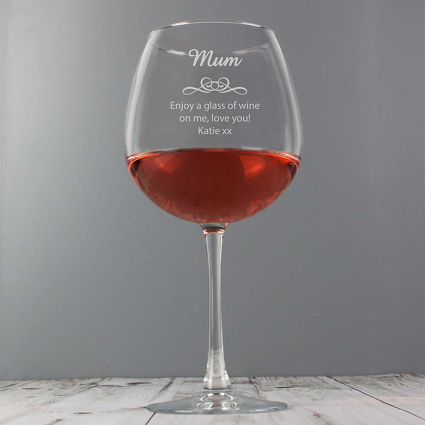 Personalised Decorative Bottle of Wine Glass
