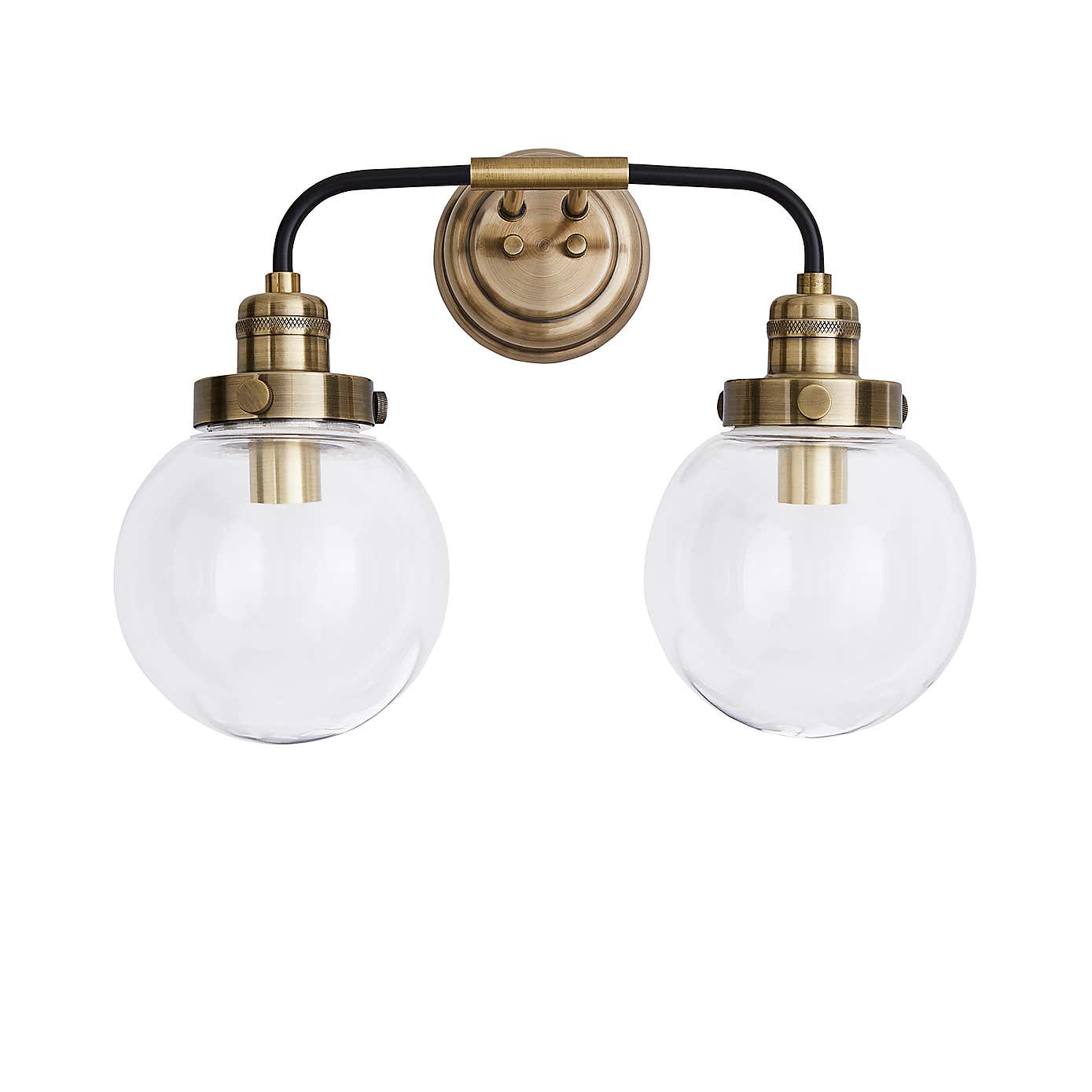 Broden Bathroom 2 Light Wall Light Antique Brass