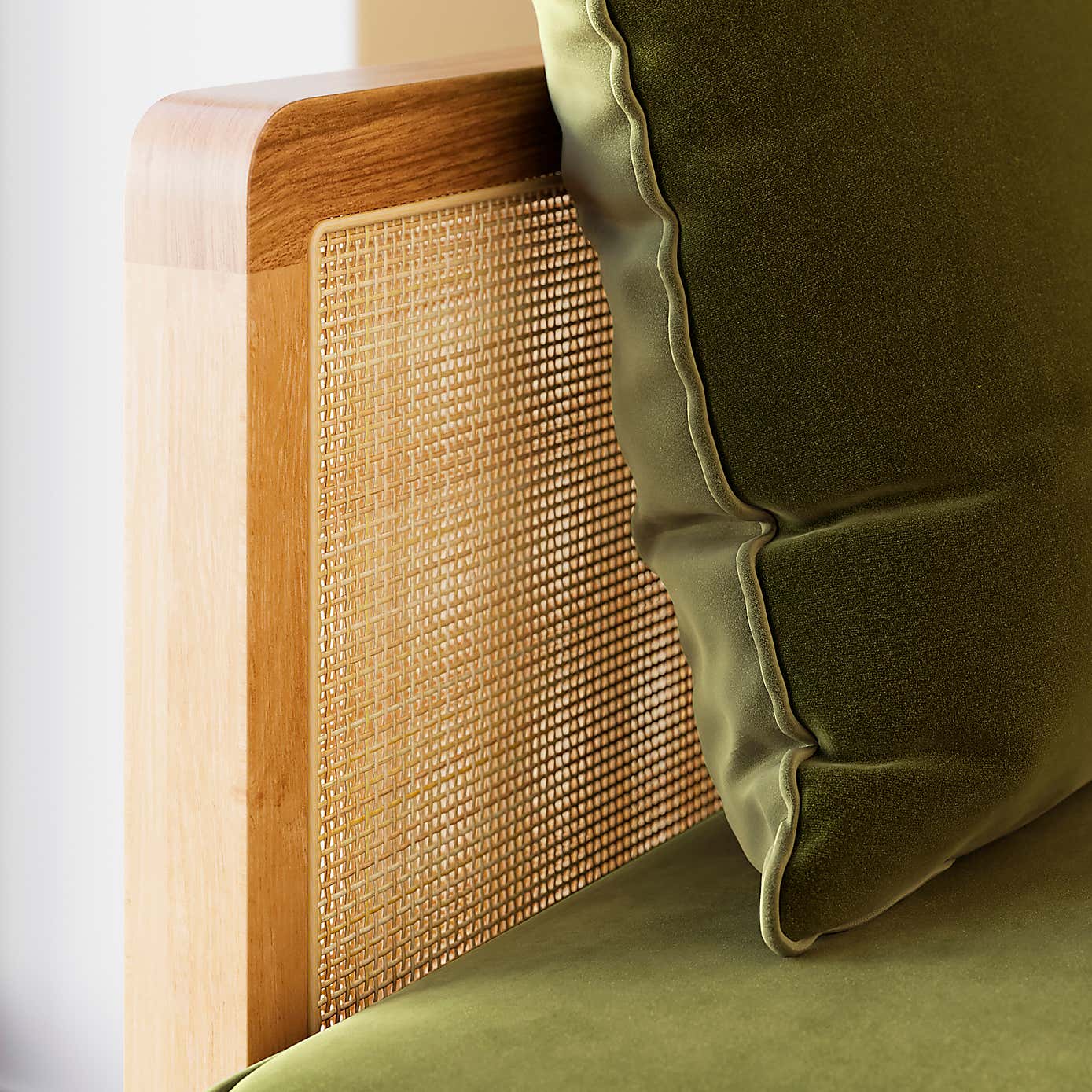 Lila Wicker and Velvet Clic Clac Double Sofa Bed