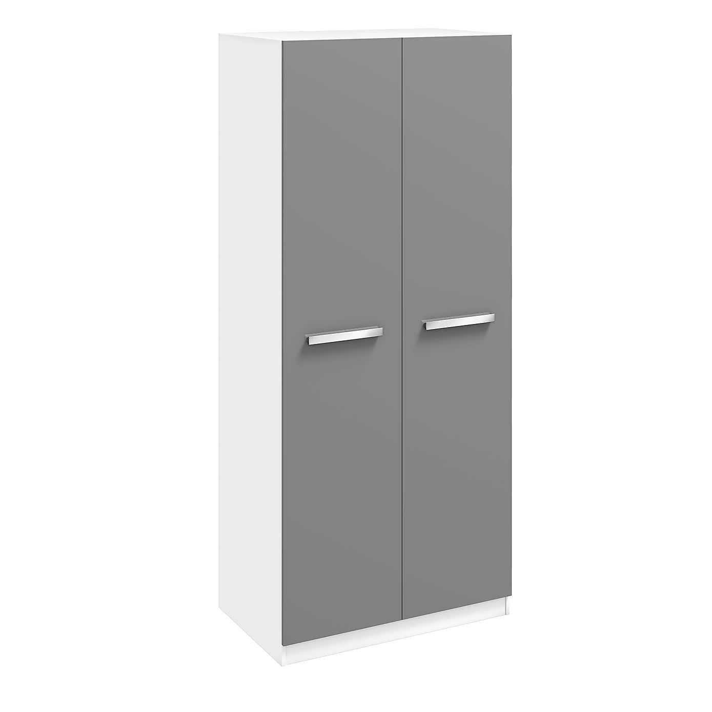 Sudbury Double Wardrobe, White and Grey