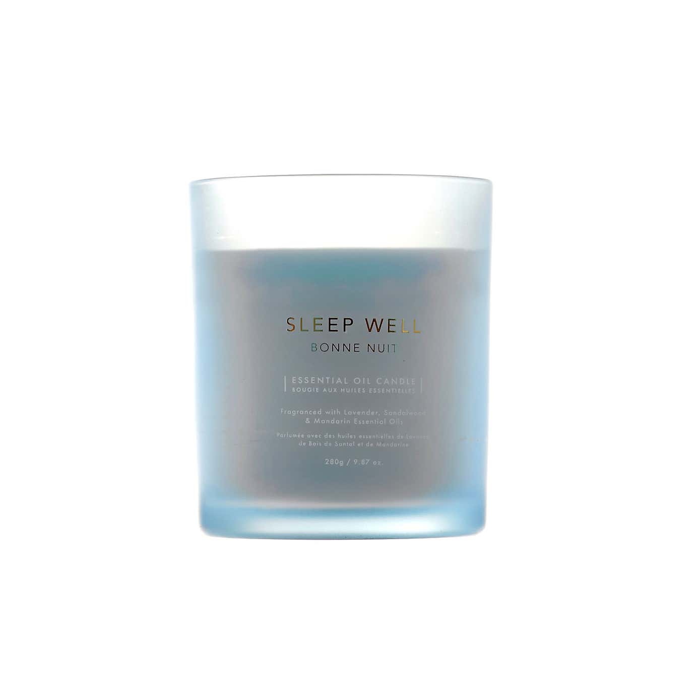 Upper Canada Aroma Home Sleep Well Mandarin, Lavender and Sandlewood Glass Candle