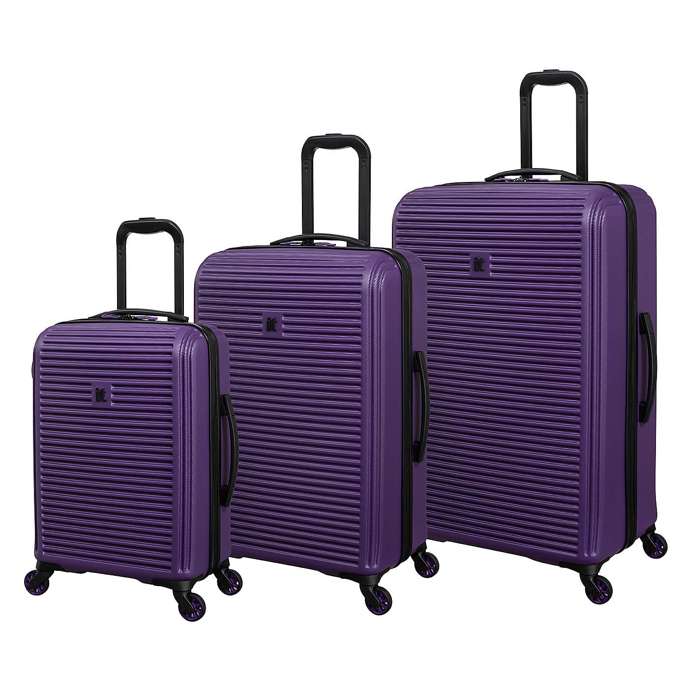 IT Luggage Set of 3 Shutter Hard Shell Suitcases
