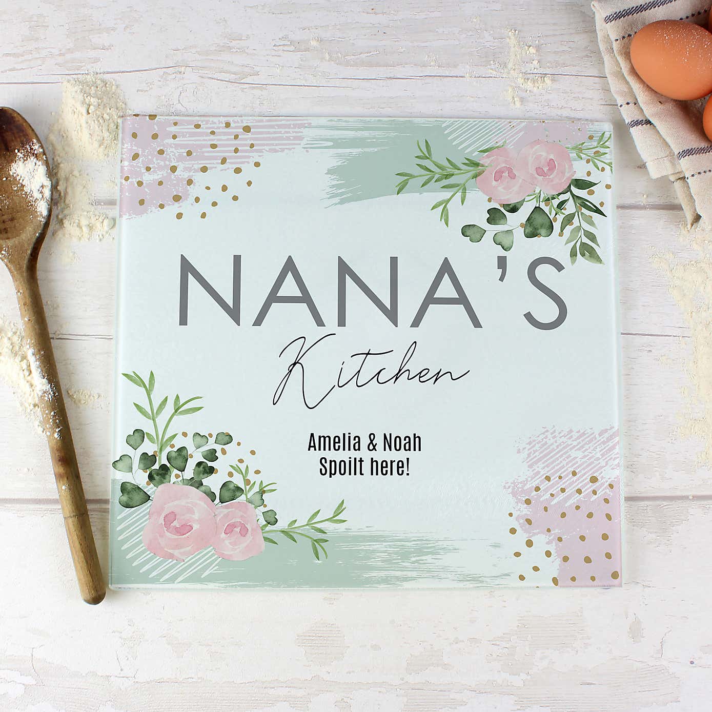 Personalised Abstract Glass Worktop Saver