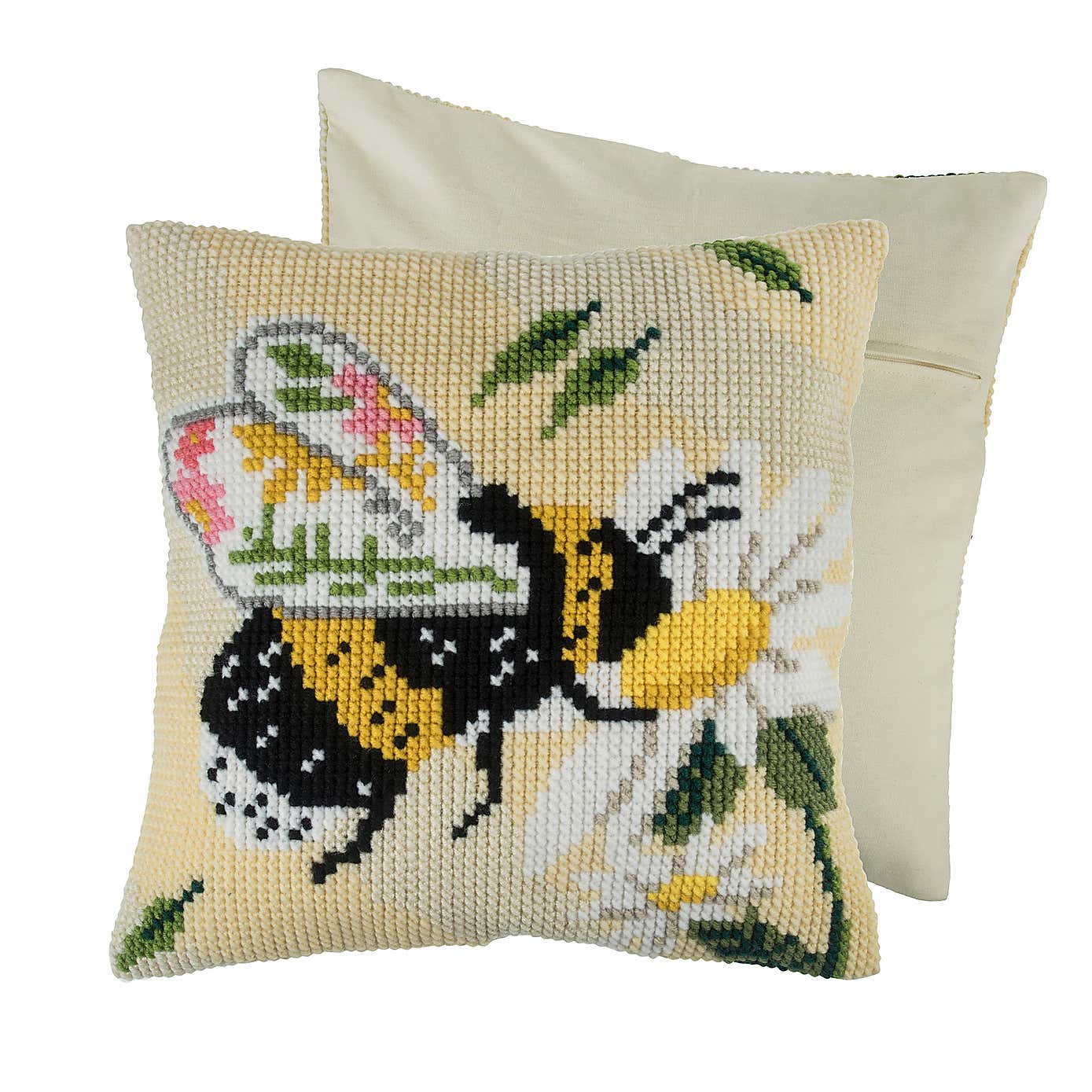 Cross Stitch Kit Cushion Floral Bee