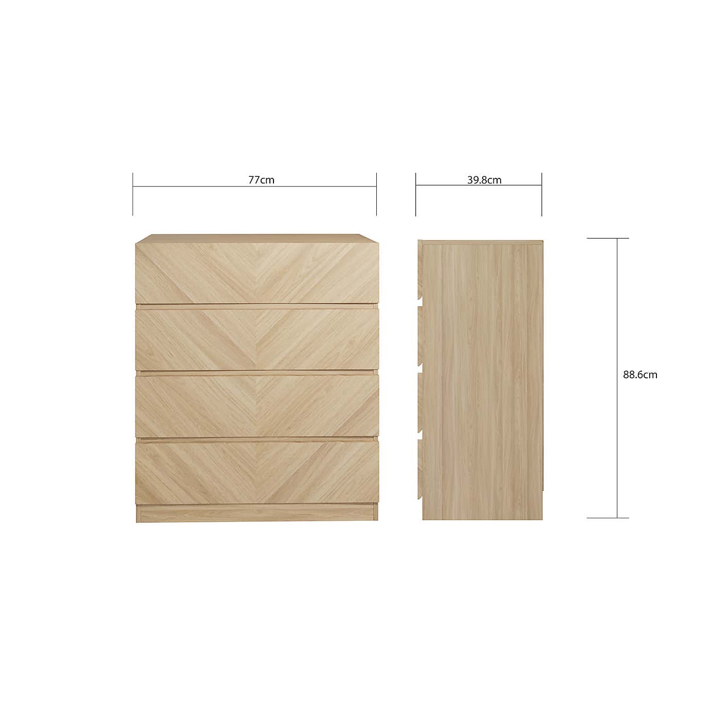 Taranto 3 Piece Bedroom Set Euro Oak