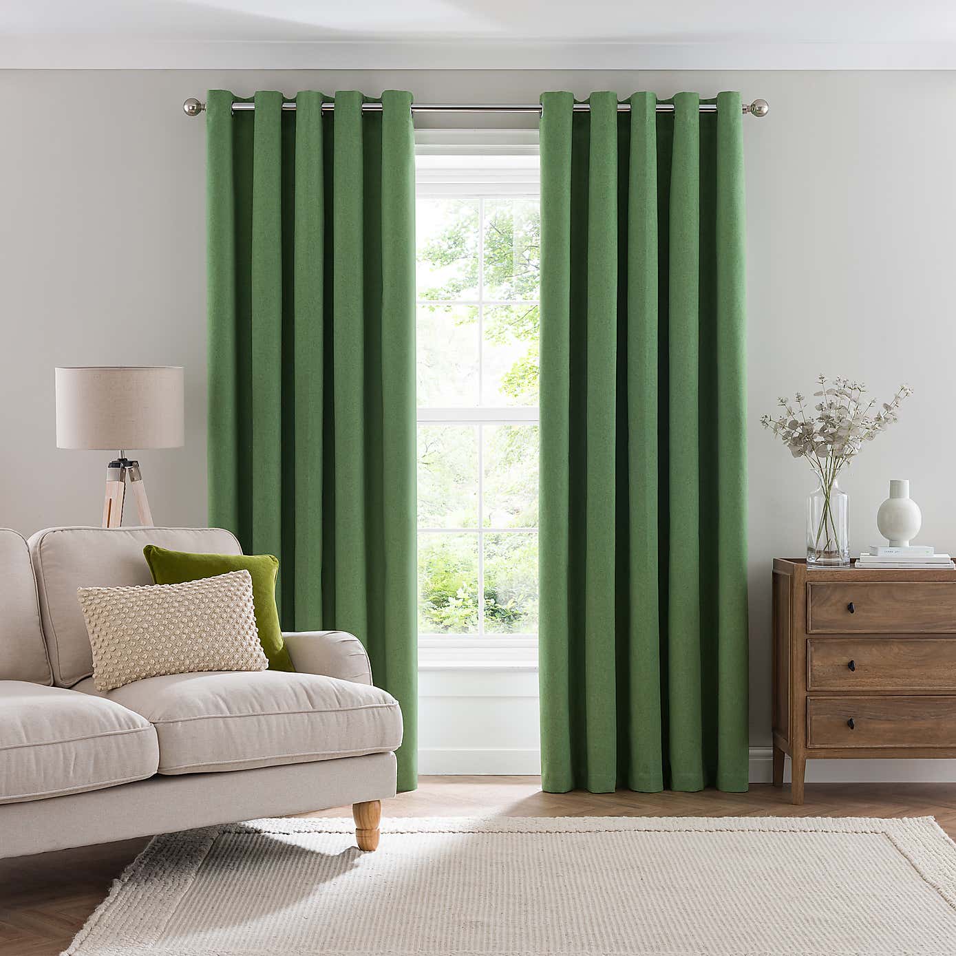 Luna Brushed Blackout Eyelet Curtains