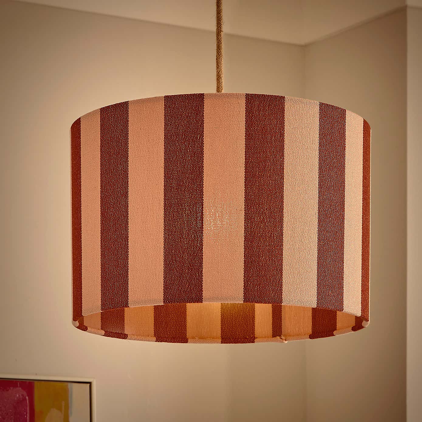 Beatrice Stripe Drum Lamp Shade