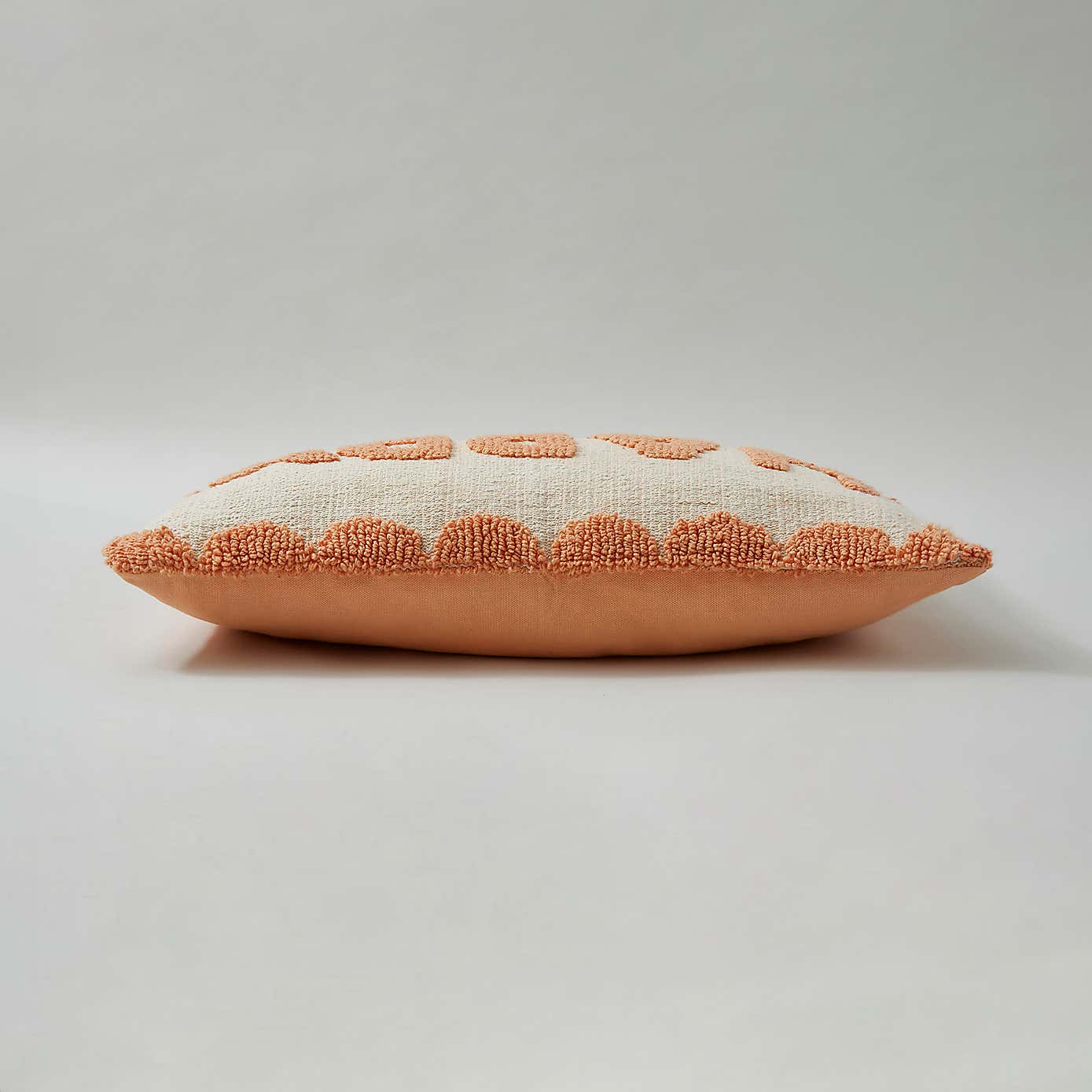 Happy Bright Slogan Cushion Coral