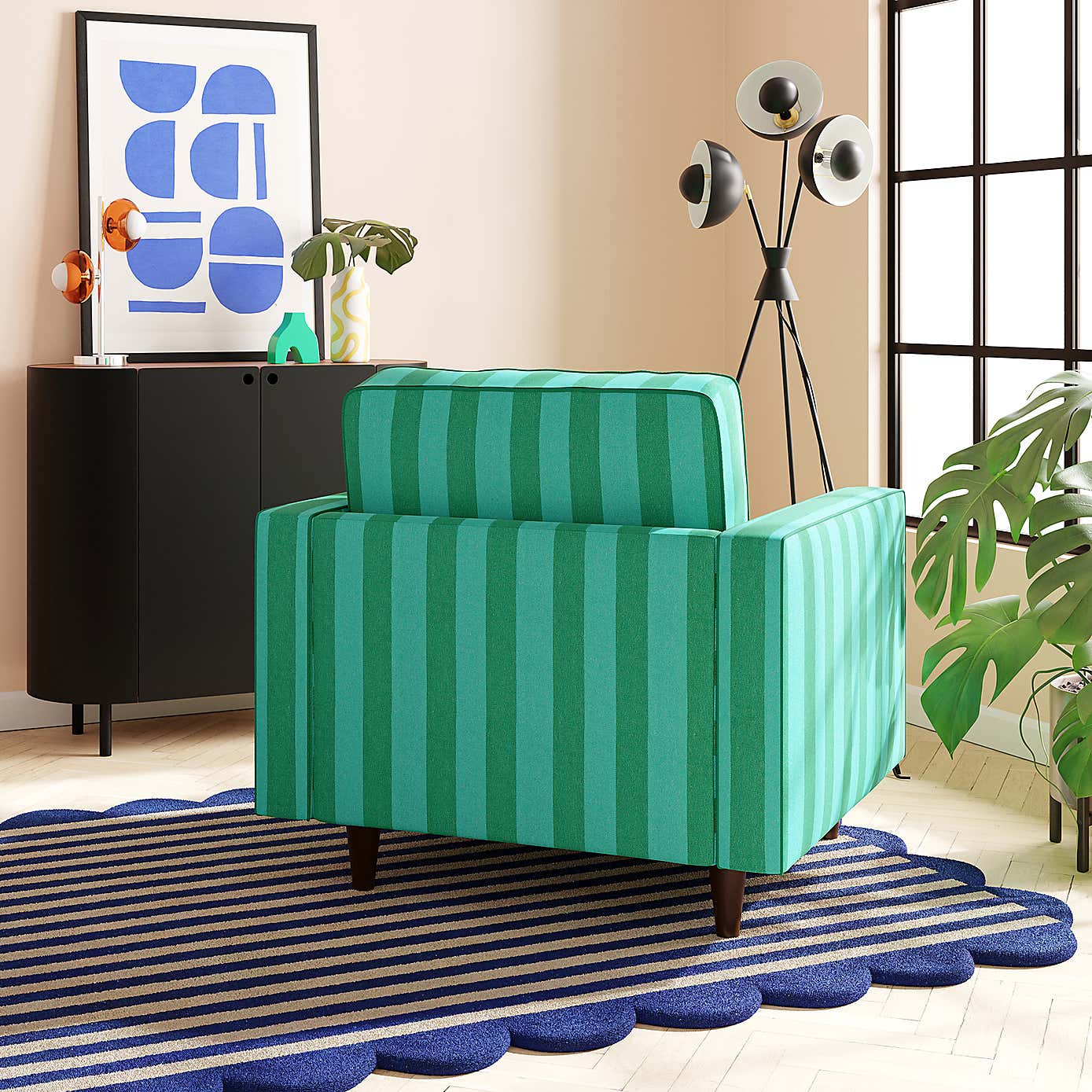 Zoe Elements Two Tone Woven Stripe Armchair