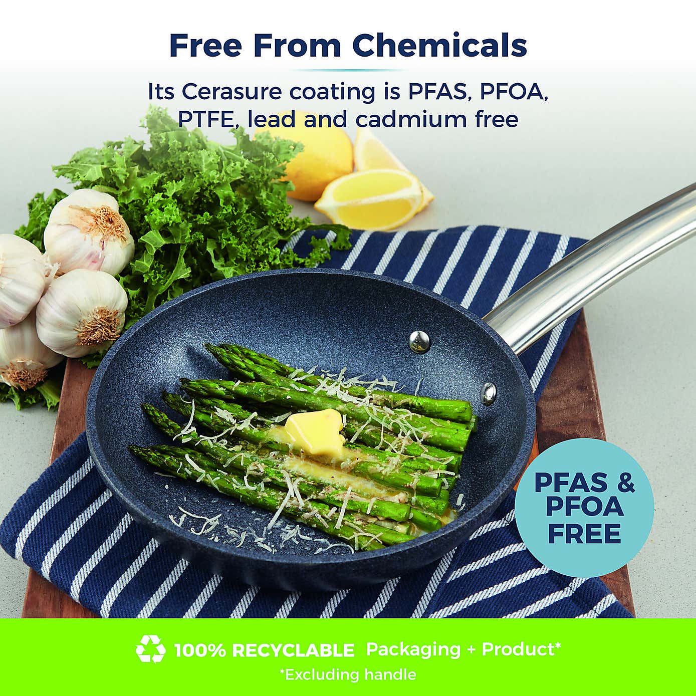 TruStone Non-Stick Aluminium Violet Black Frying Pan, 20cm