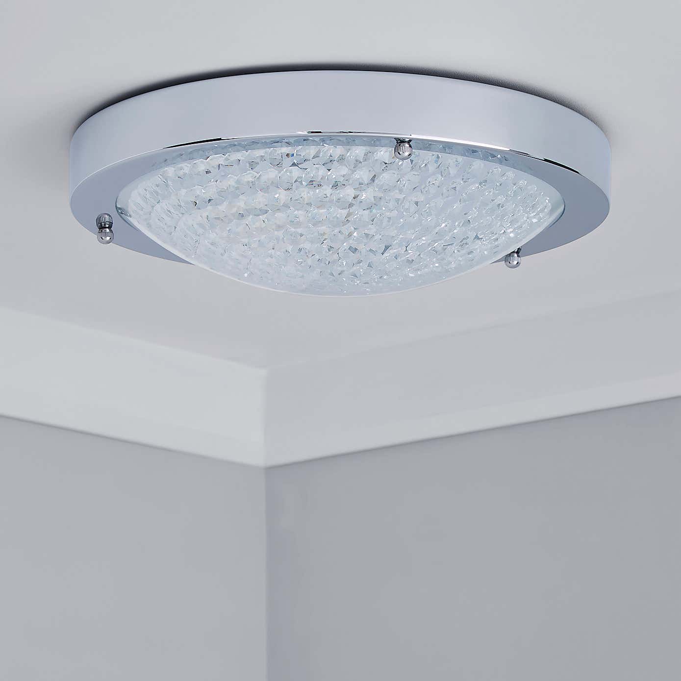 Aegean Crystal Bathroom Flush Ceiling Fitting