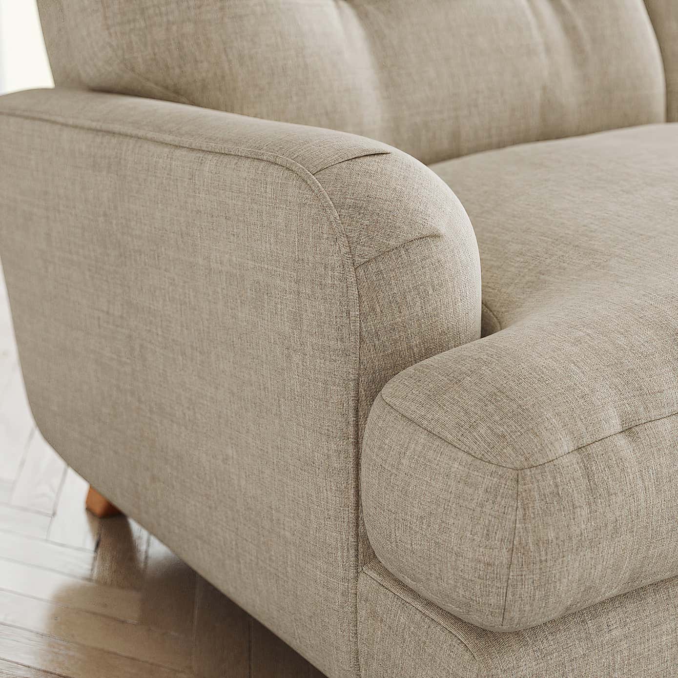 Martha Slub Faux Linen 4 Seater Sofa