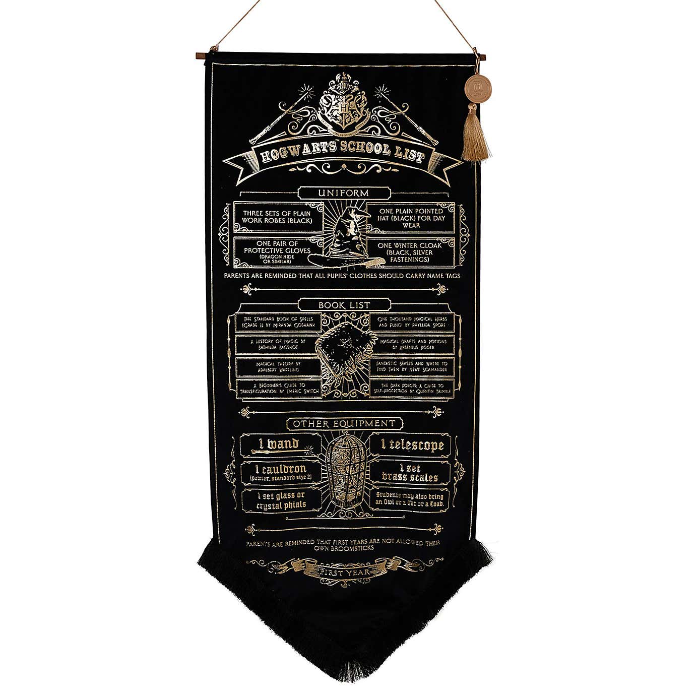 Harry Potter School List Hanging Banner