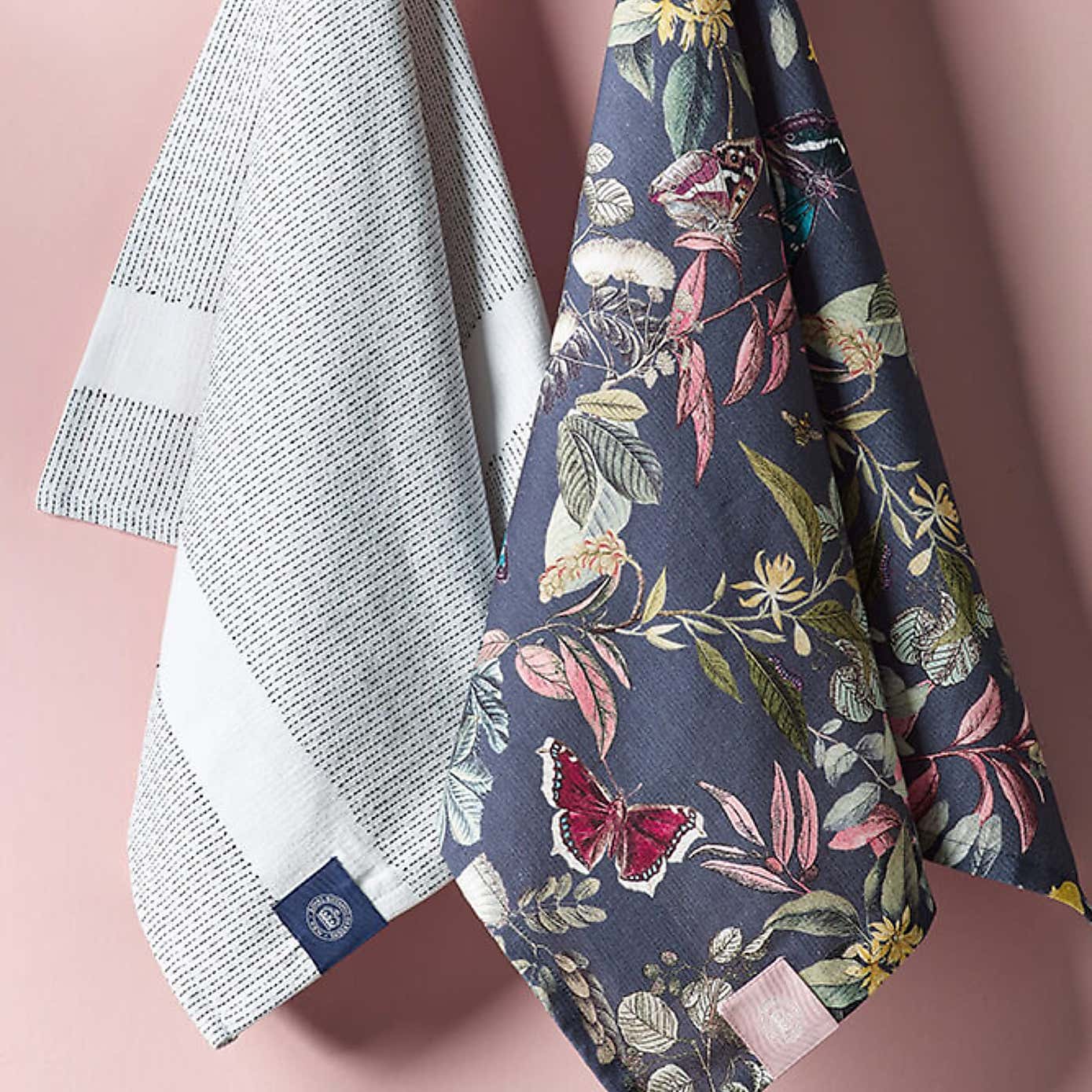 Set of 2 Kew Midnight Floral Tea Towels