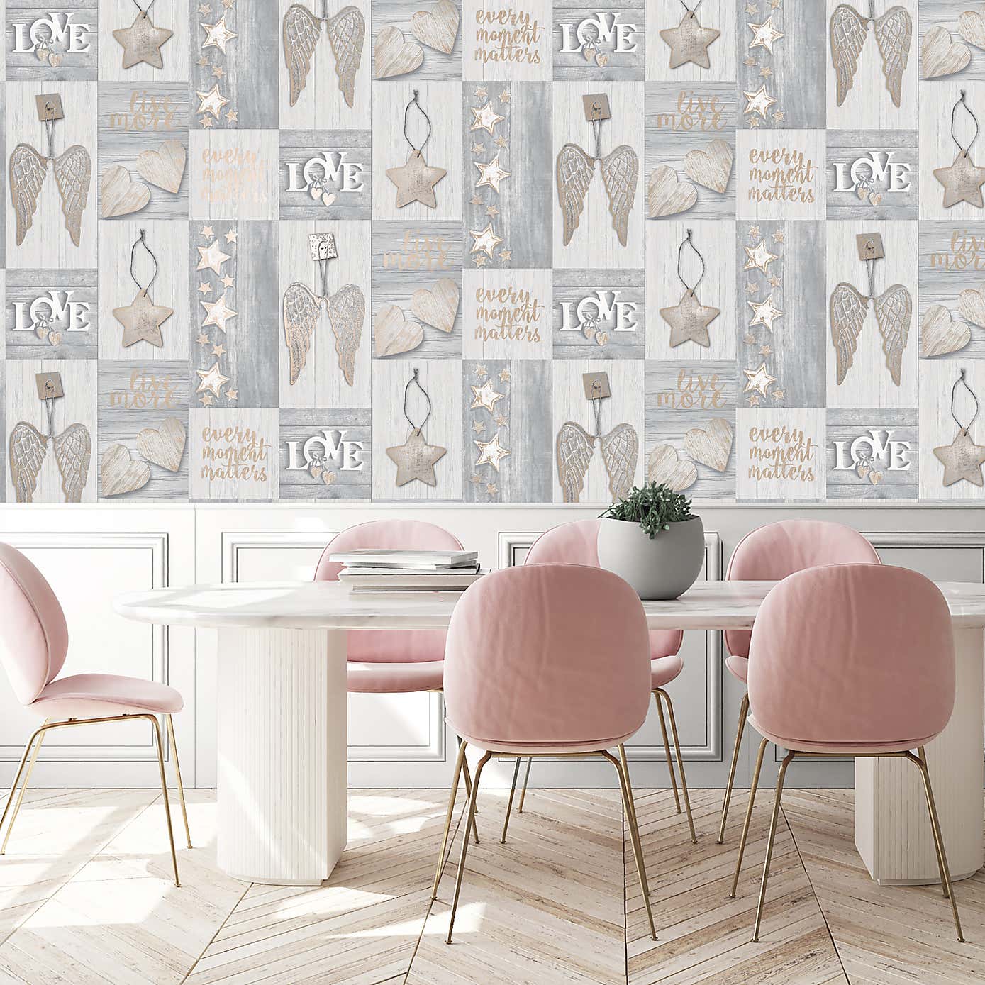 Starlight Home Rose Gold Wallpaper