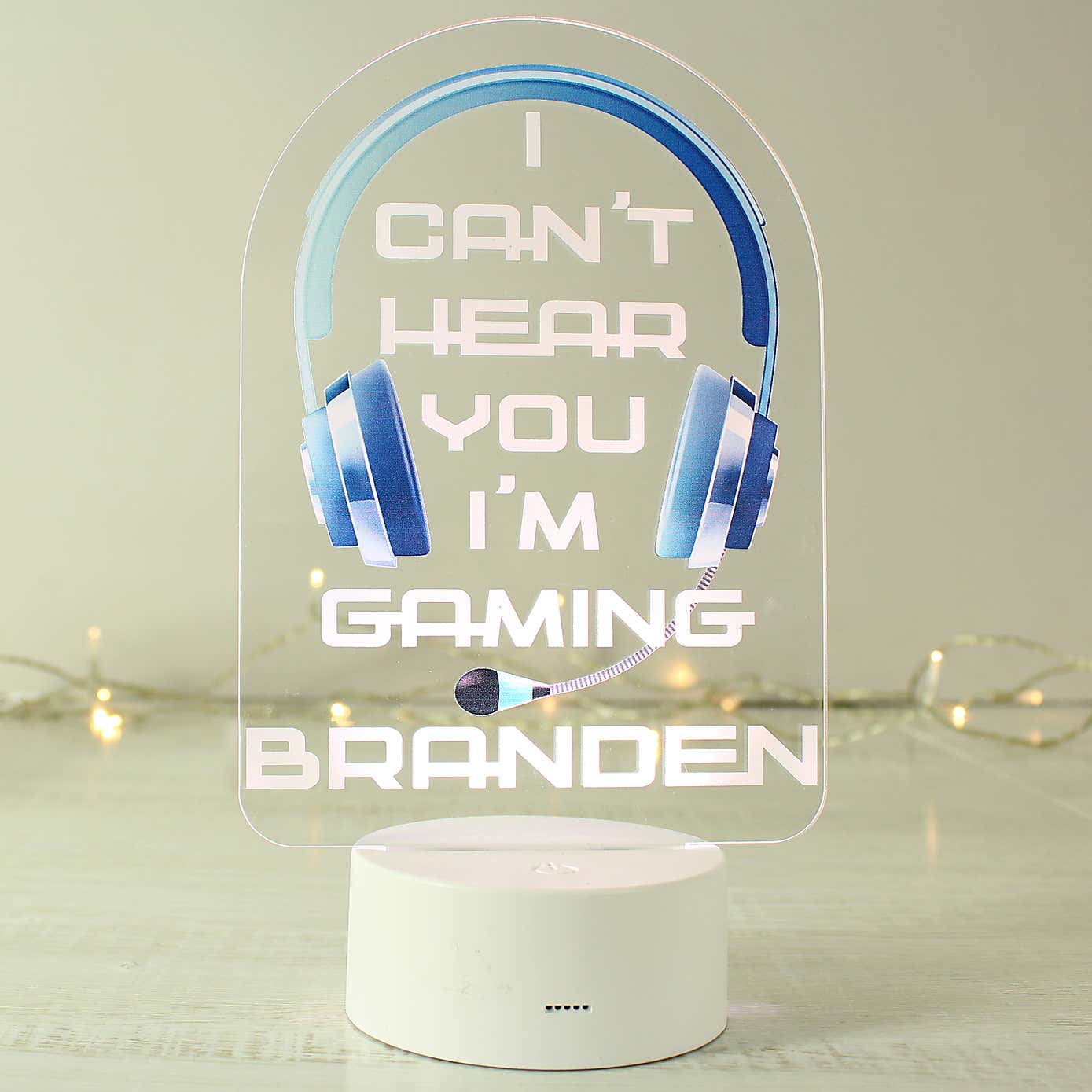 Personalised Blue Gaming Colour Changing Night LED Light