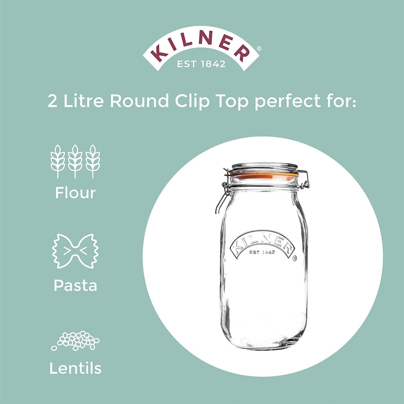 Kilner 2 Litres Round Clip Top Jar